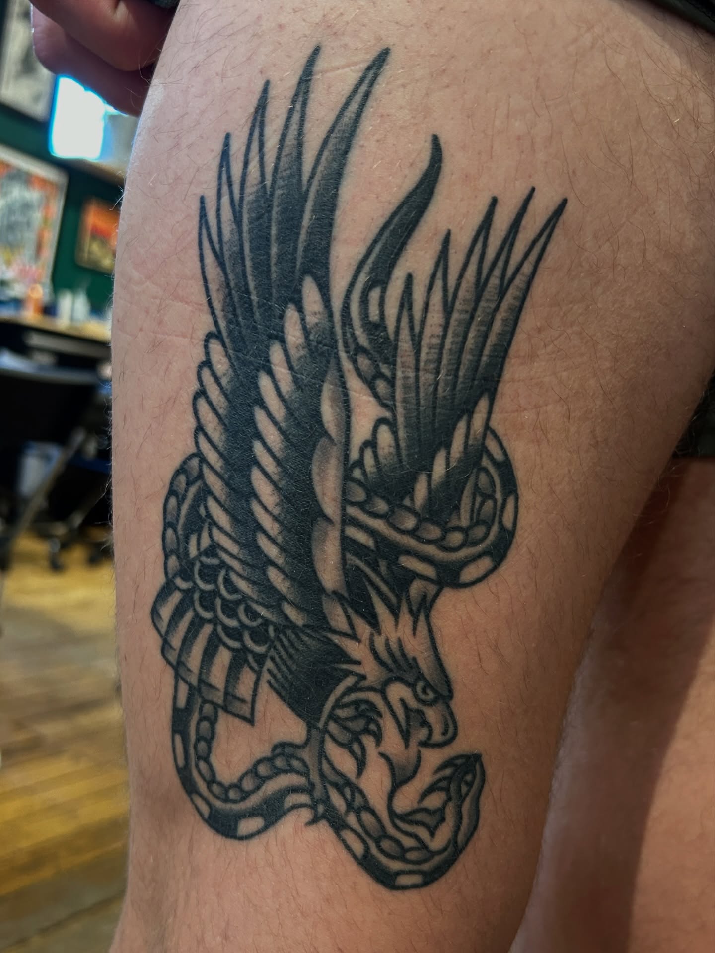 Tattoo by @ericcaudilltattoo — black_and_grey
