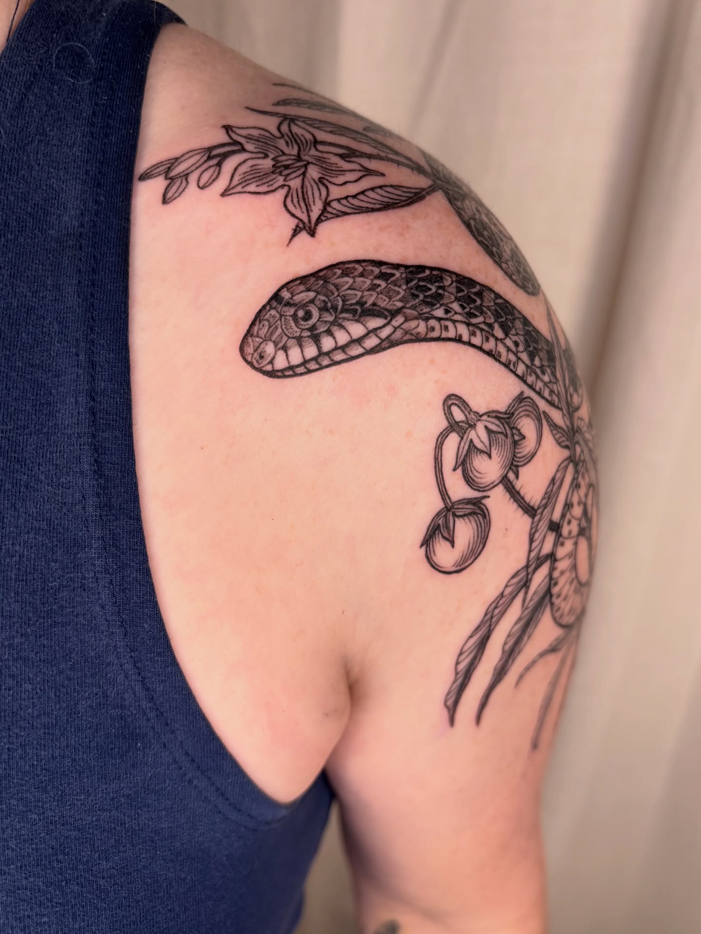 Tattoo by @maggiechotattoo — black_and_grey