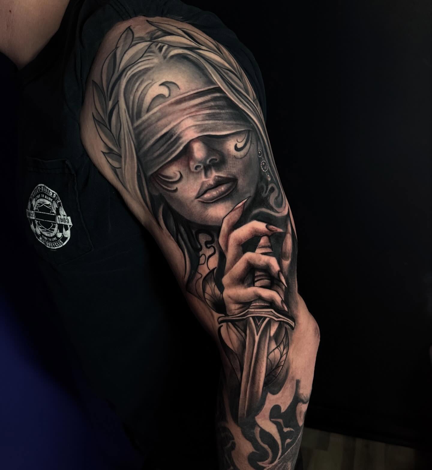 Tattoo by @coreyryantattoo — realism, black_and_grey
