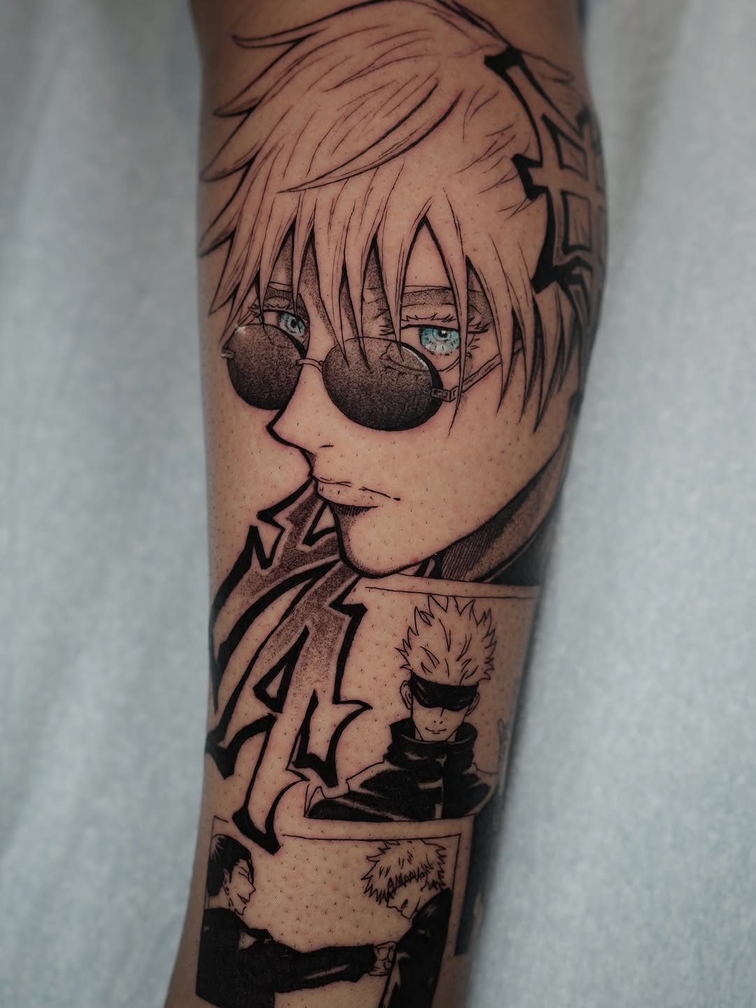 Tattoo by @cante_ink_ — anime, black_and_grey