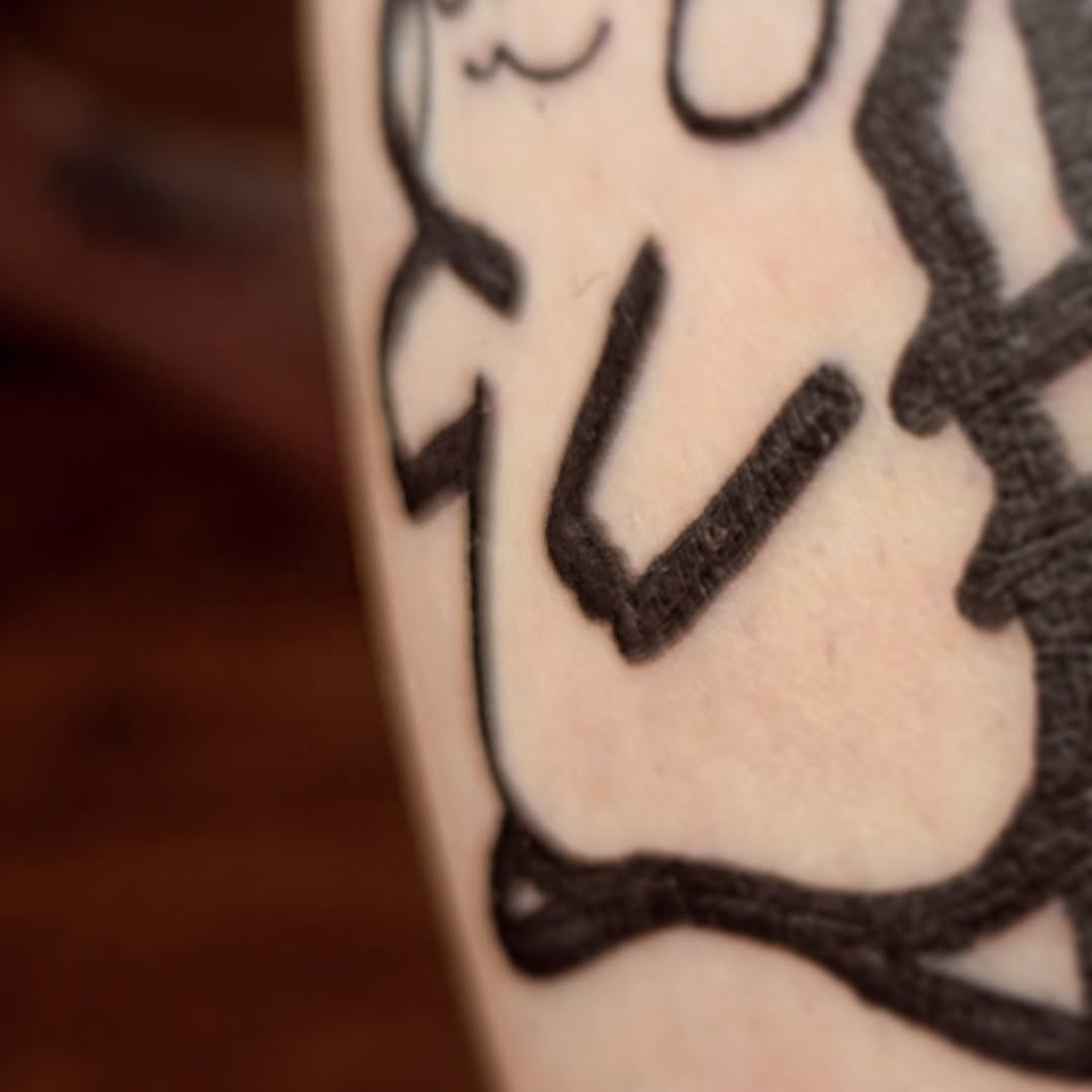Abstract lines minimalist tattoo on the forearm by Matt Mahl