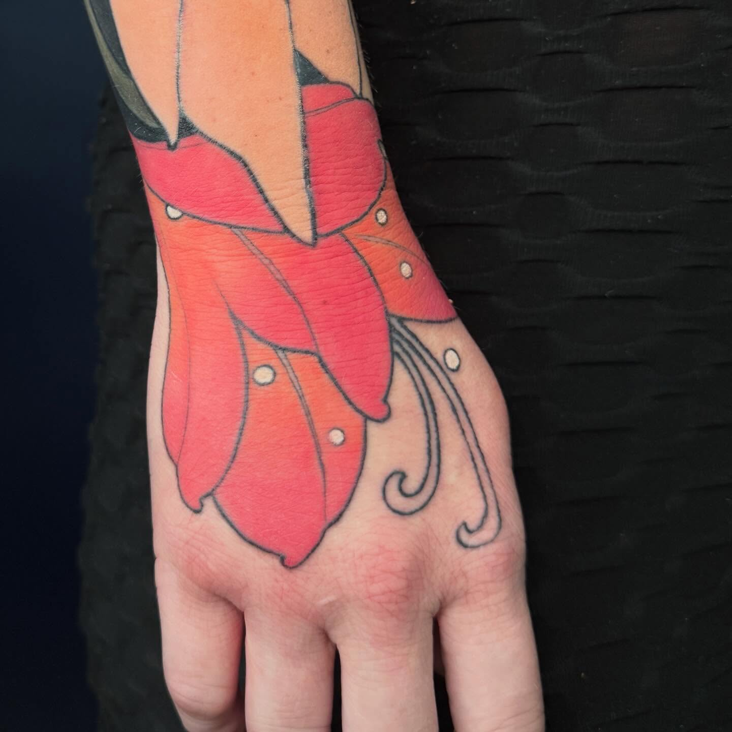Flower dotwork tattoo on the hand by Carlos Valdes ✨ Tattoo Artist in Tampa FL