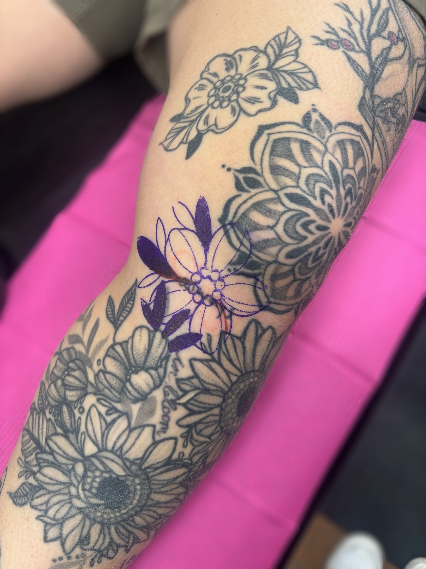 Floral design black and grey tattoo on the forearm by ✿ sadie winter ✿