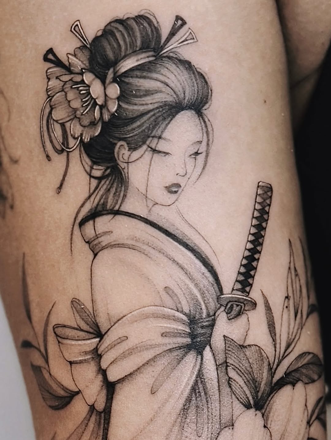 Tattoo by @angel.flow144 — japanese_irezumi, black_and_grey