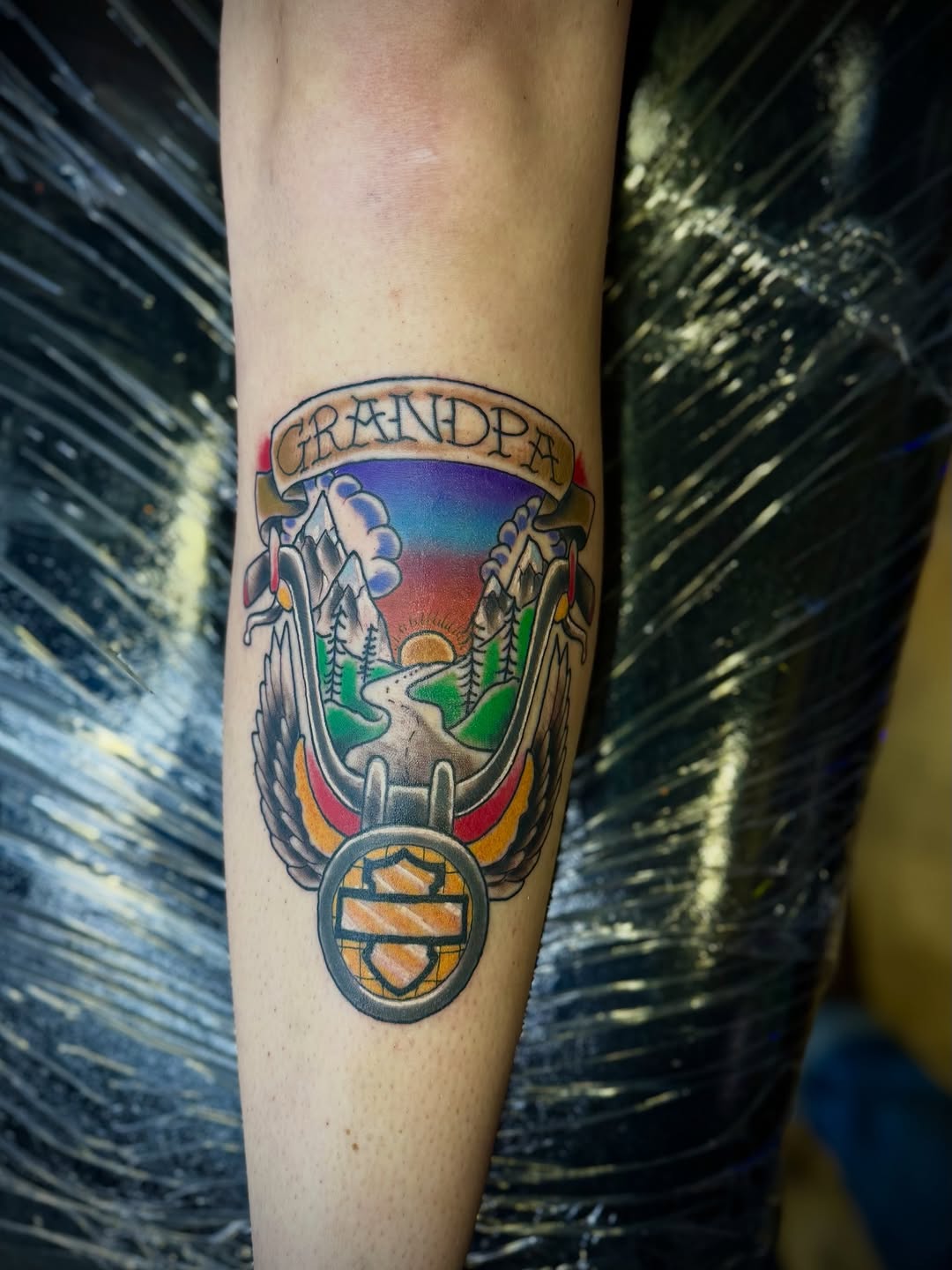 Tattoo by @oldfeatherfingers — american_traditional, lettering_script