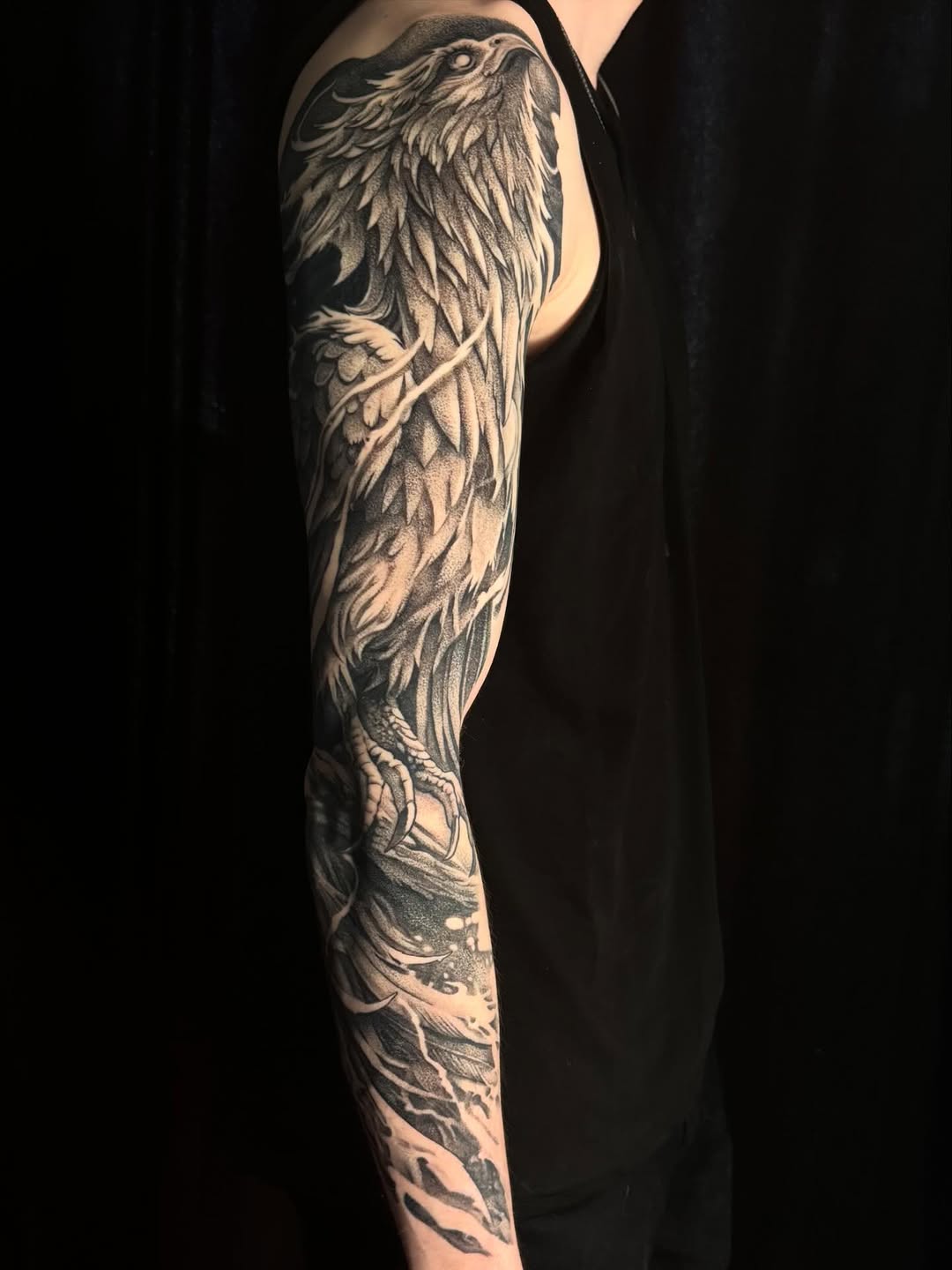 Tattoo by @deadmess — dotwork, black_and_grey