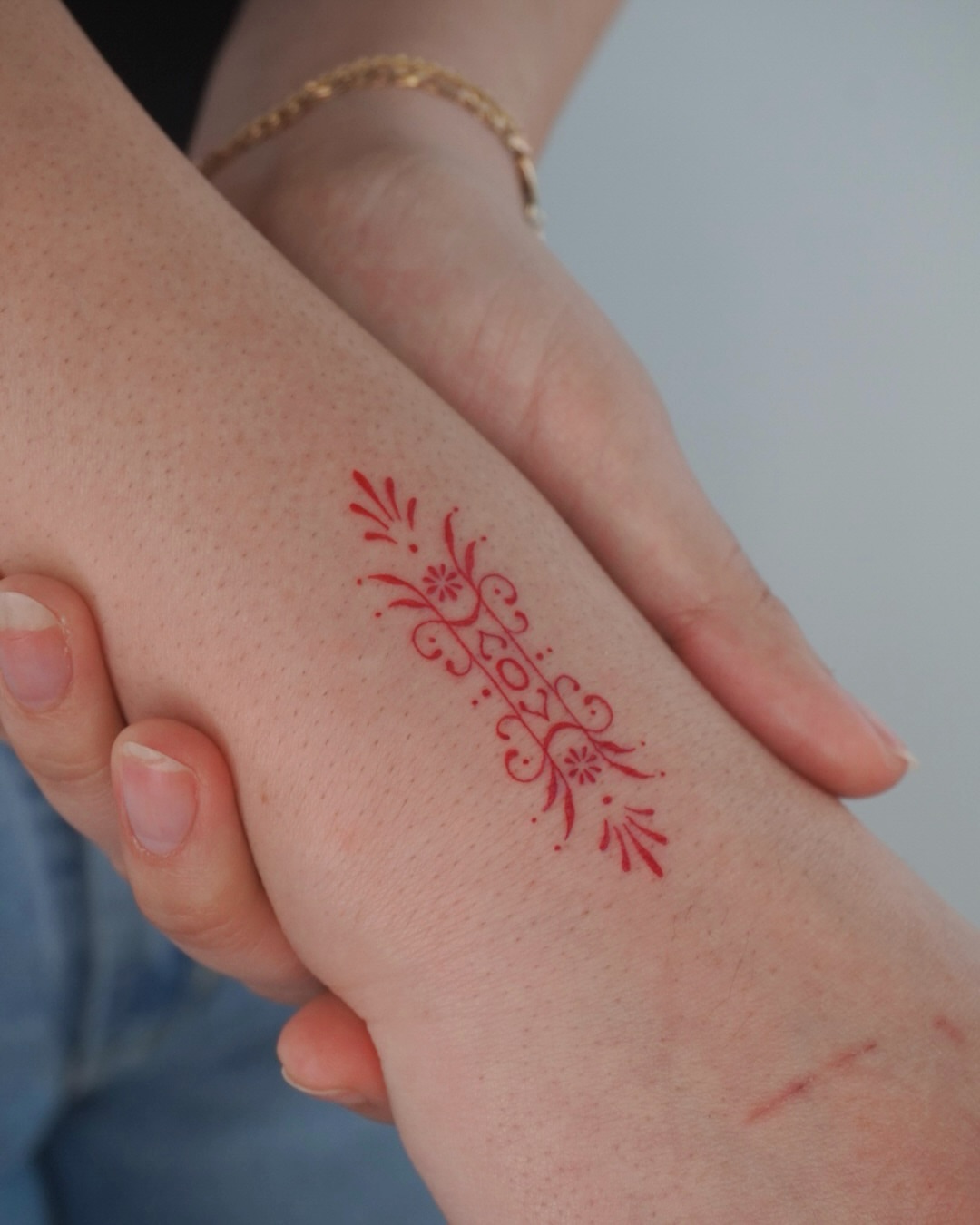 Floral ornament ornamental tattoo on the forearm by Sun Child Tattoo 🌻