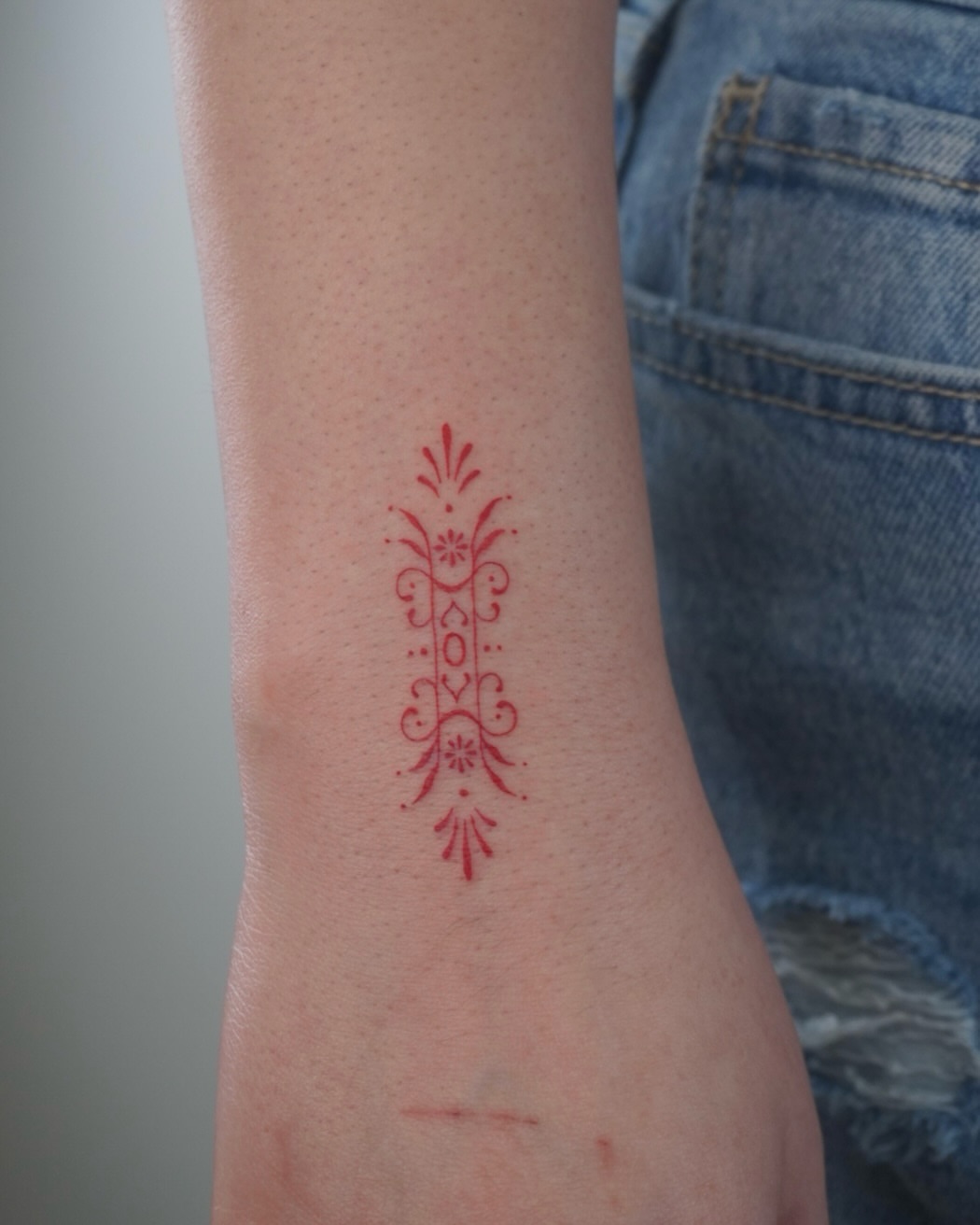 Floral ornament ornamental tattoo on the forearm by Sun Child Tattoo 🌻