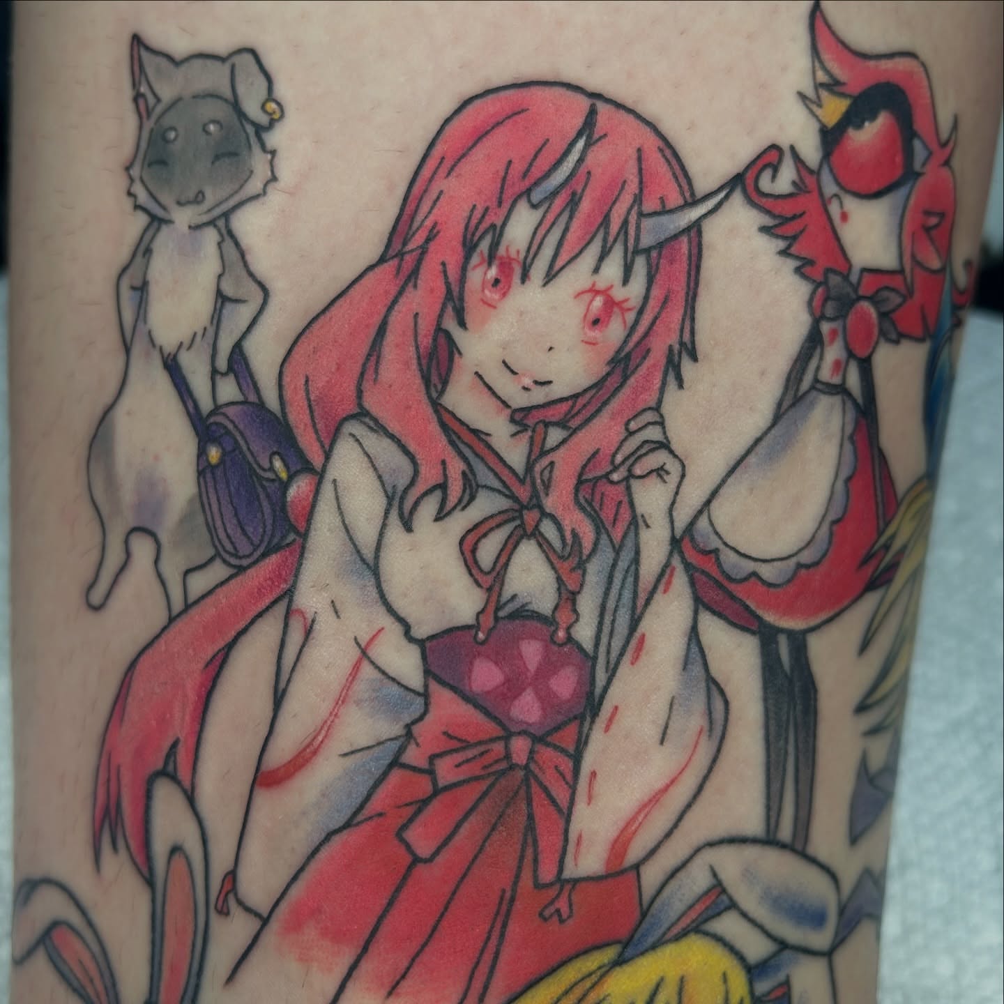 Tattoo by @princess.hannie.tattoos — anime, dotwork