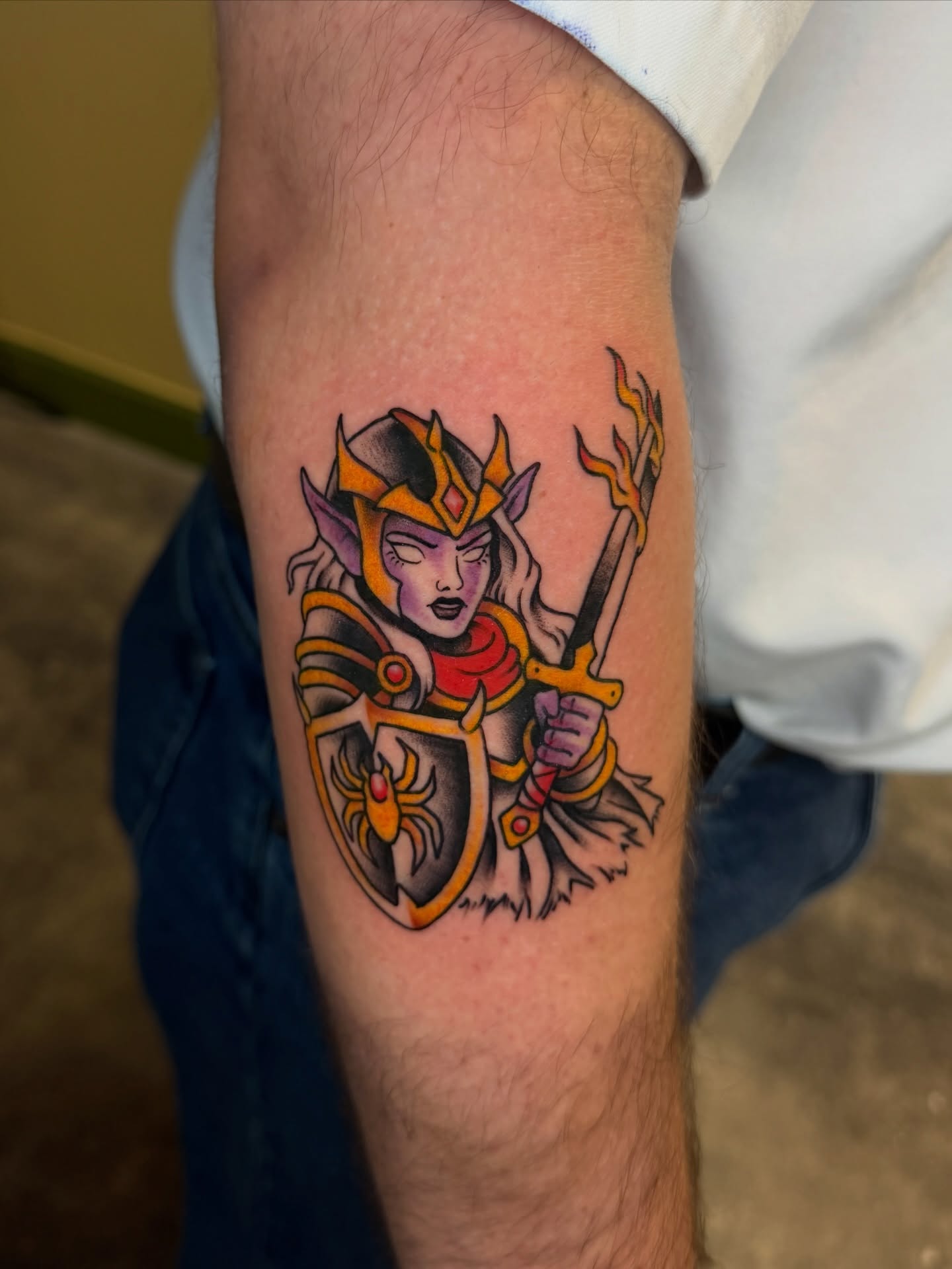 Warrior neo-traditional tattoo on the forearm by Fabian💉 Tattoo artist