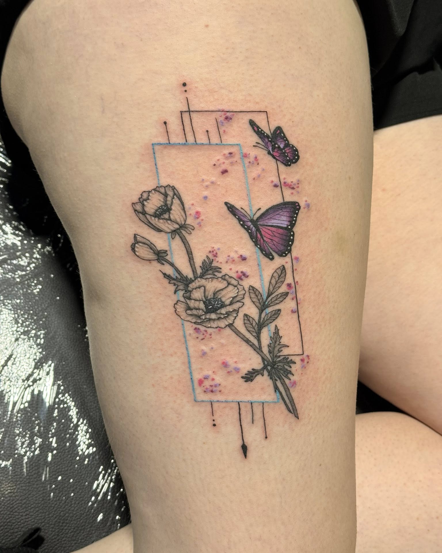 Tattoo by @ink.by.angel89 — dotwork, watercolor