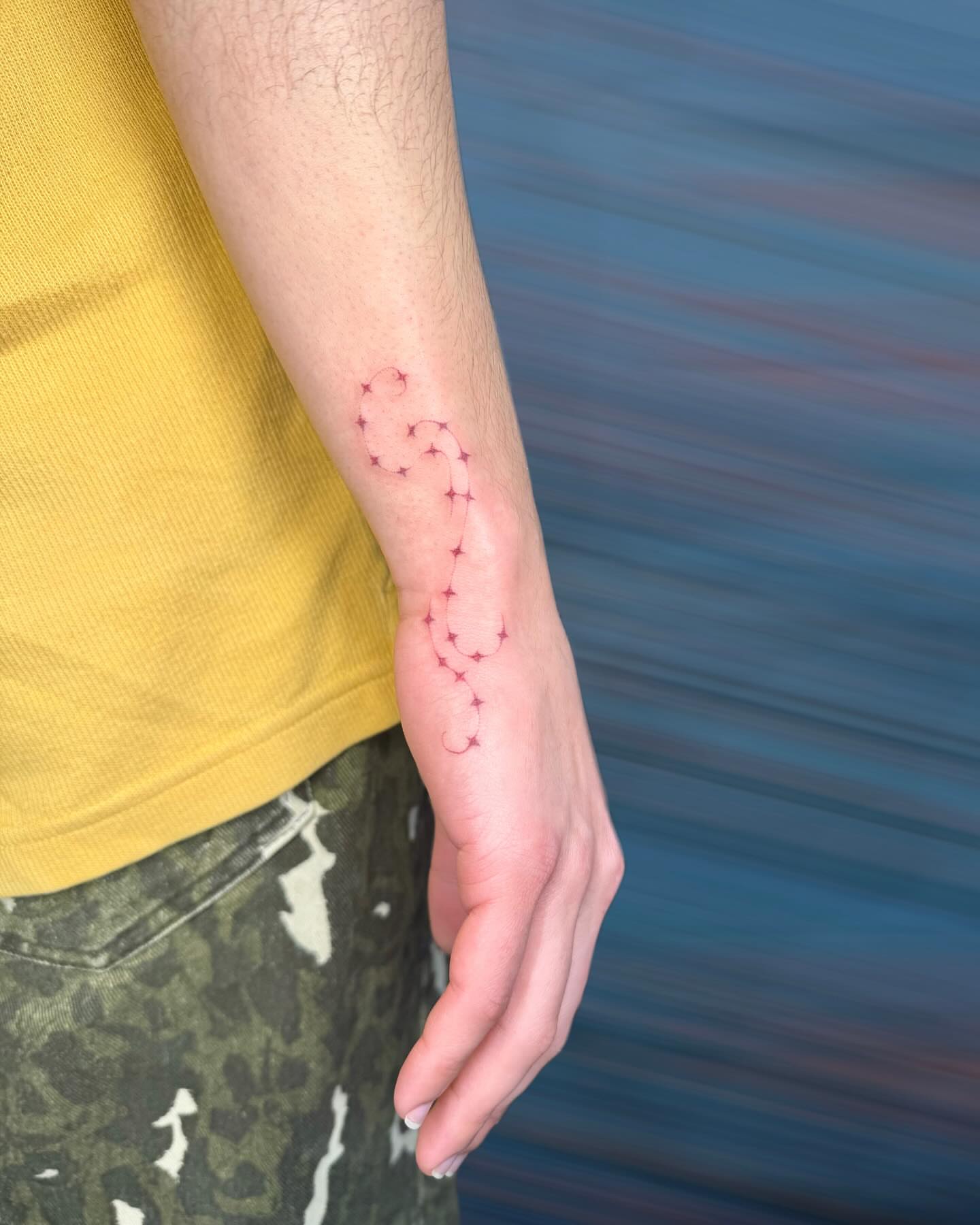 Constellation dotwork tattoo on the forearm by GG ๐ธ