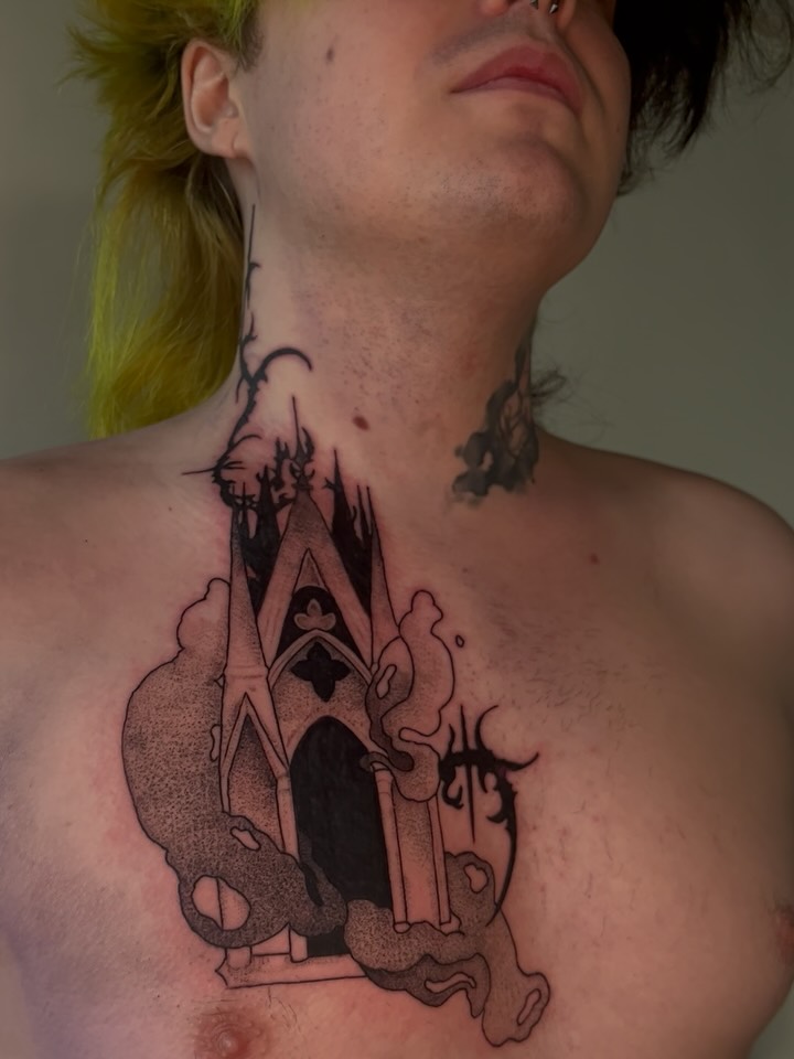 Tattoo by @pitypostcard — dotwork, dark_realism