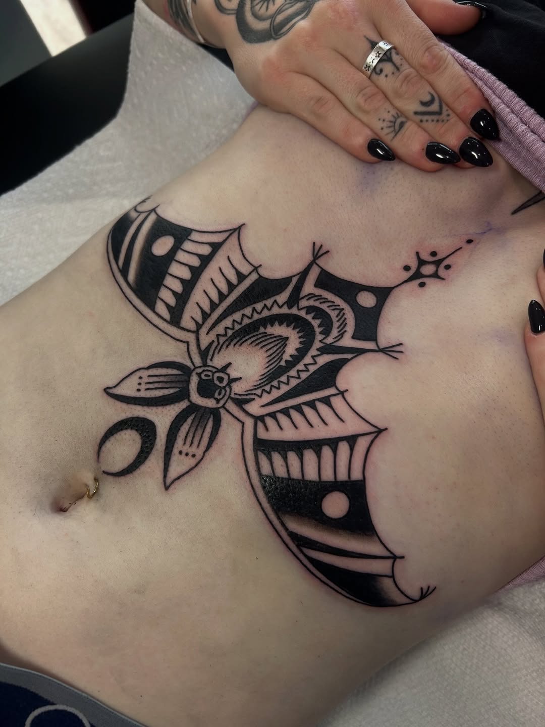 Tattoo by @lillykatetattoos — blackwork, ornamental