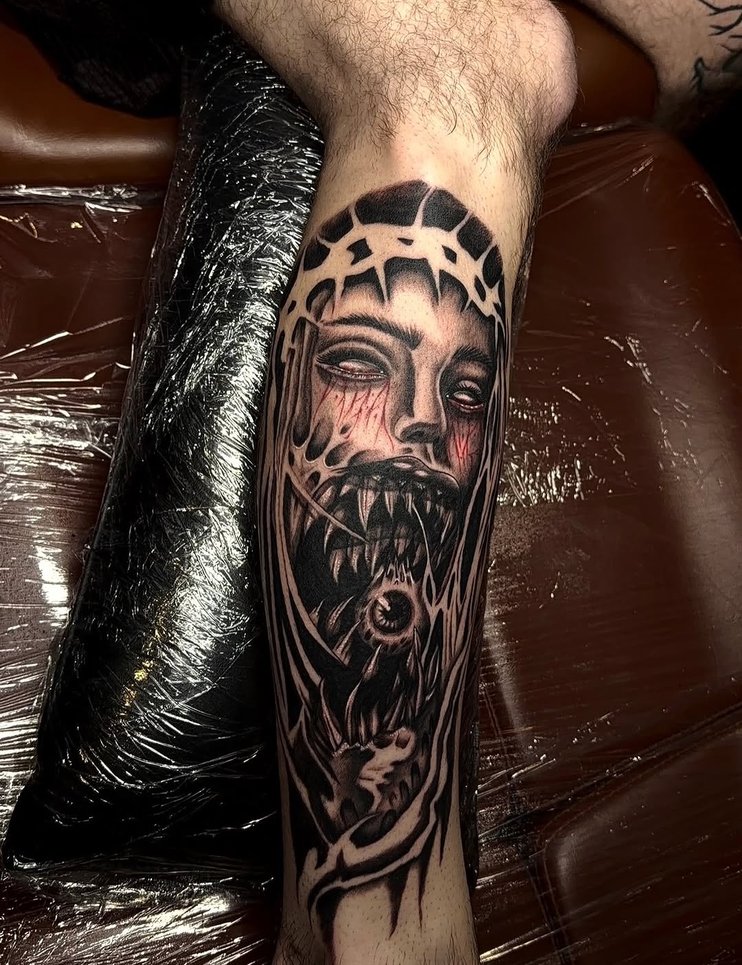Tattoo by @immortal_tattoos96 — dark_realism, black_and_grey