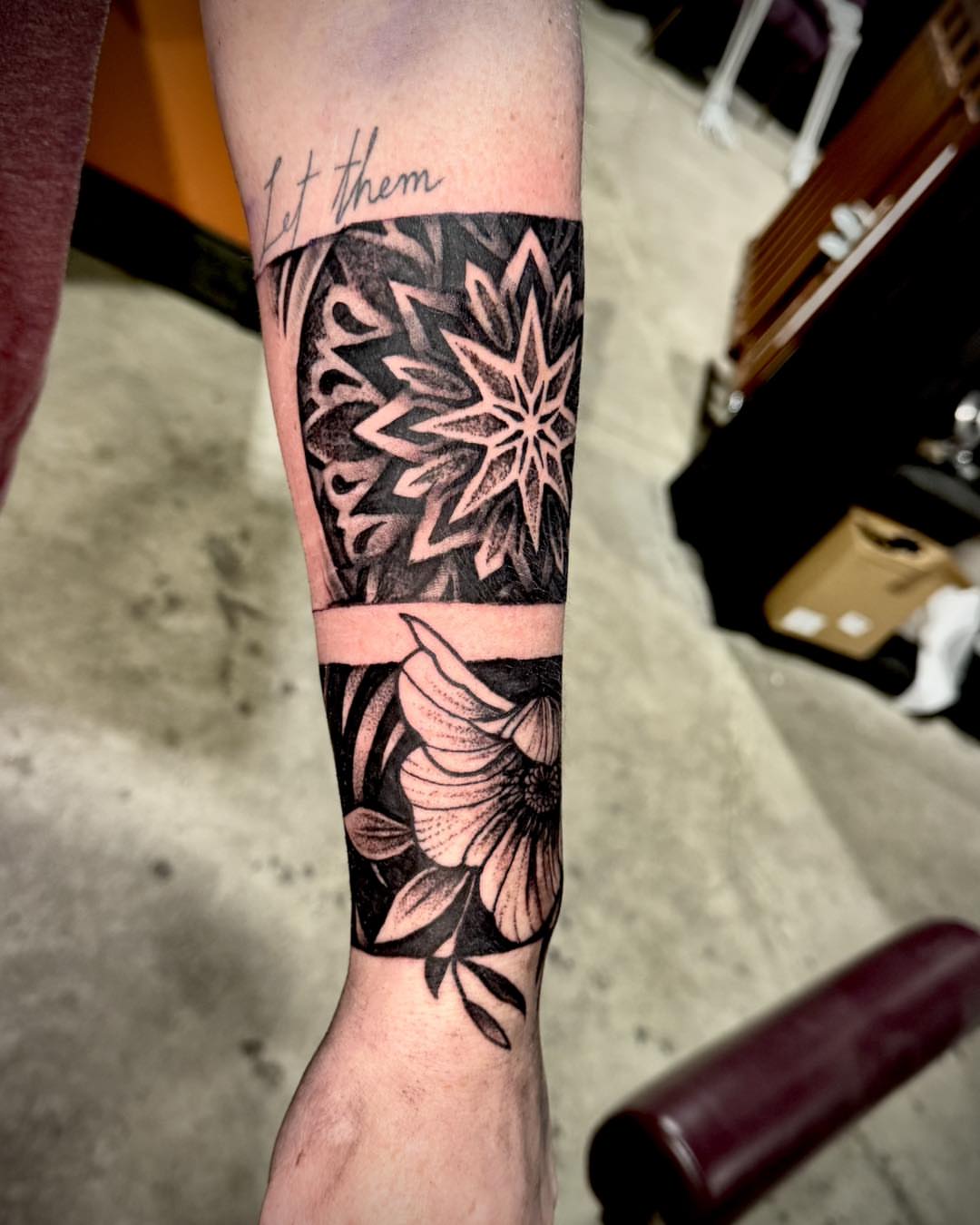 Tattoo by @jherrontattoo — black_and_grey, geometric