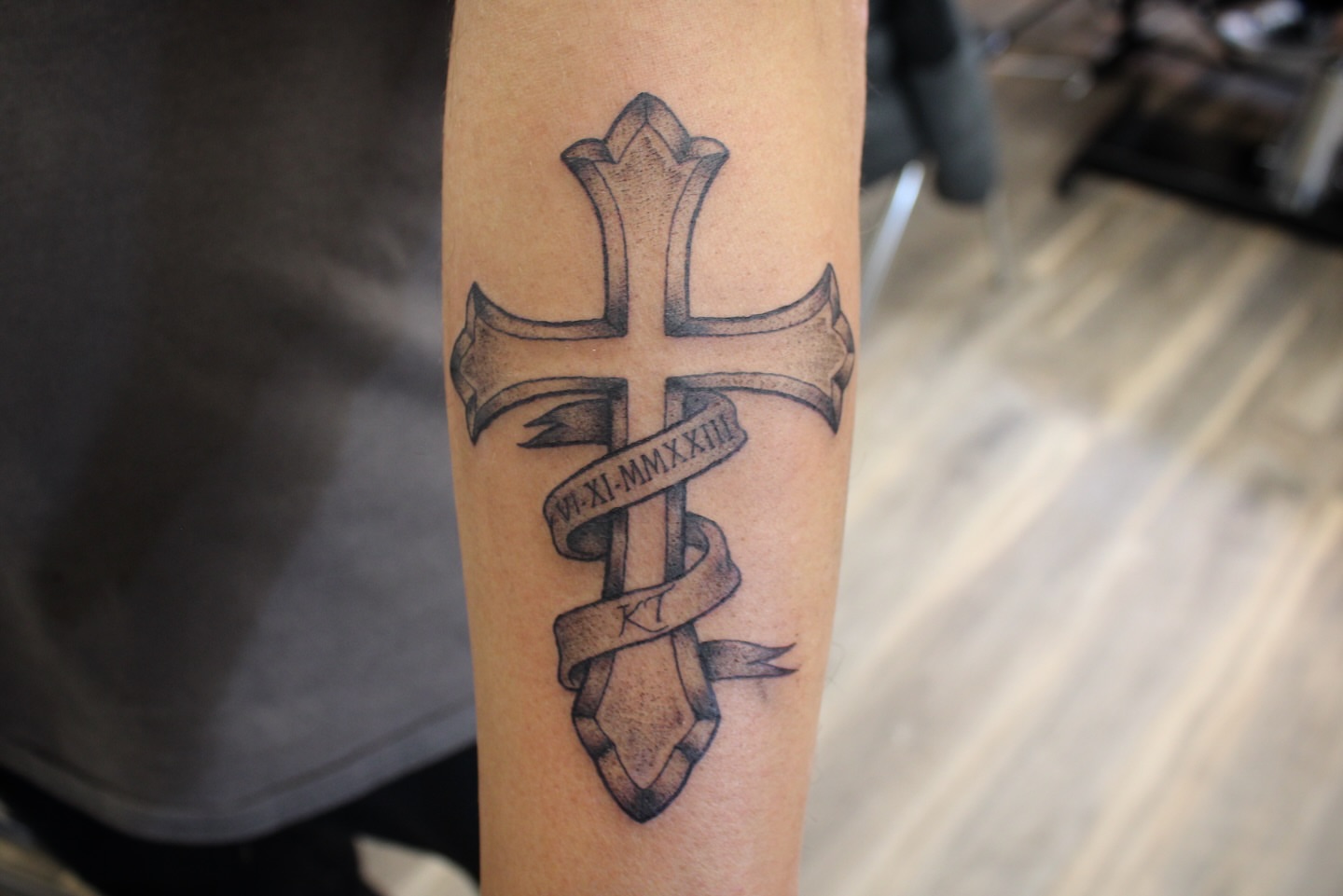 Tattoo by @shadowsteptattoo — black_and_grey