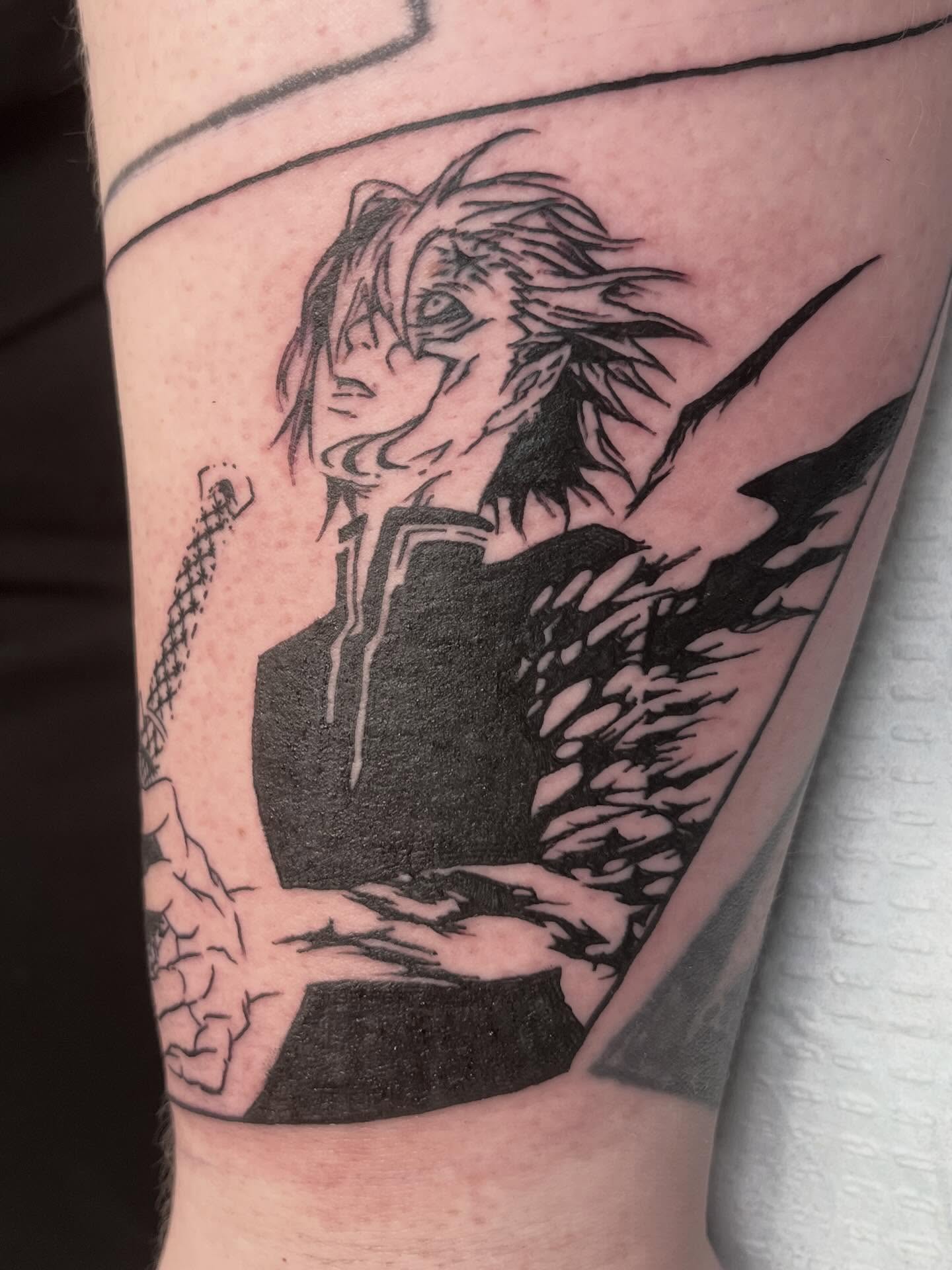 Anime character anime tattoo on the forearm by Sean Swanson Tattoo Salem Oregon, Salem, Oregon