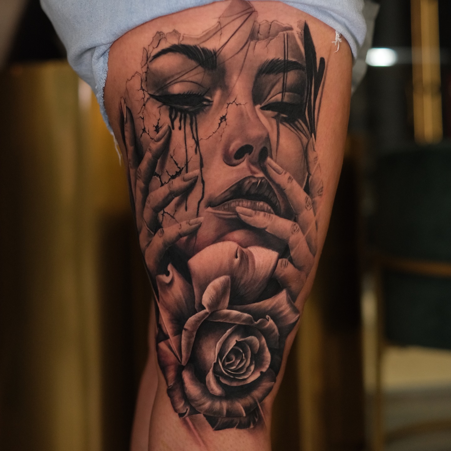 Tattoo by @mannytattooartist โ realism, black_and_grey