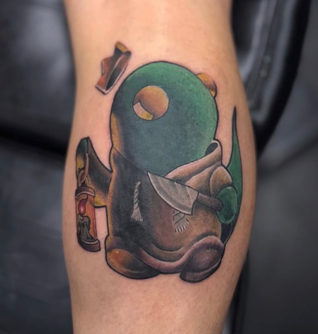 Space helmet realism tattoo on the forearm by Boise Tattoo Artist