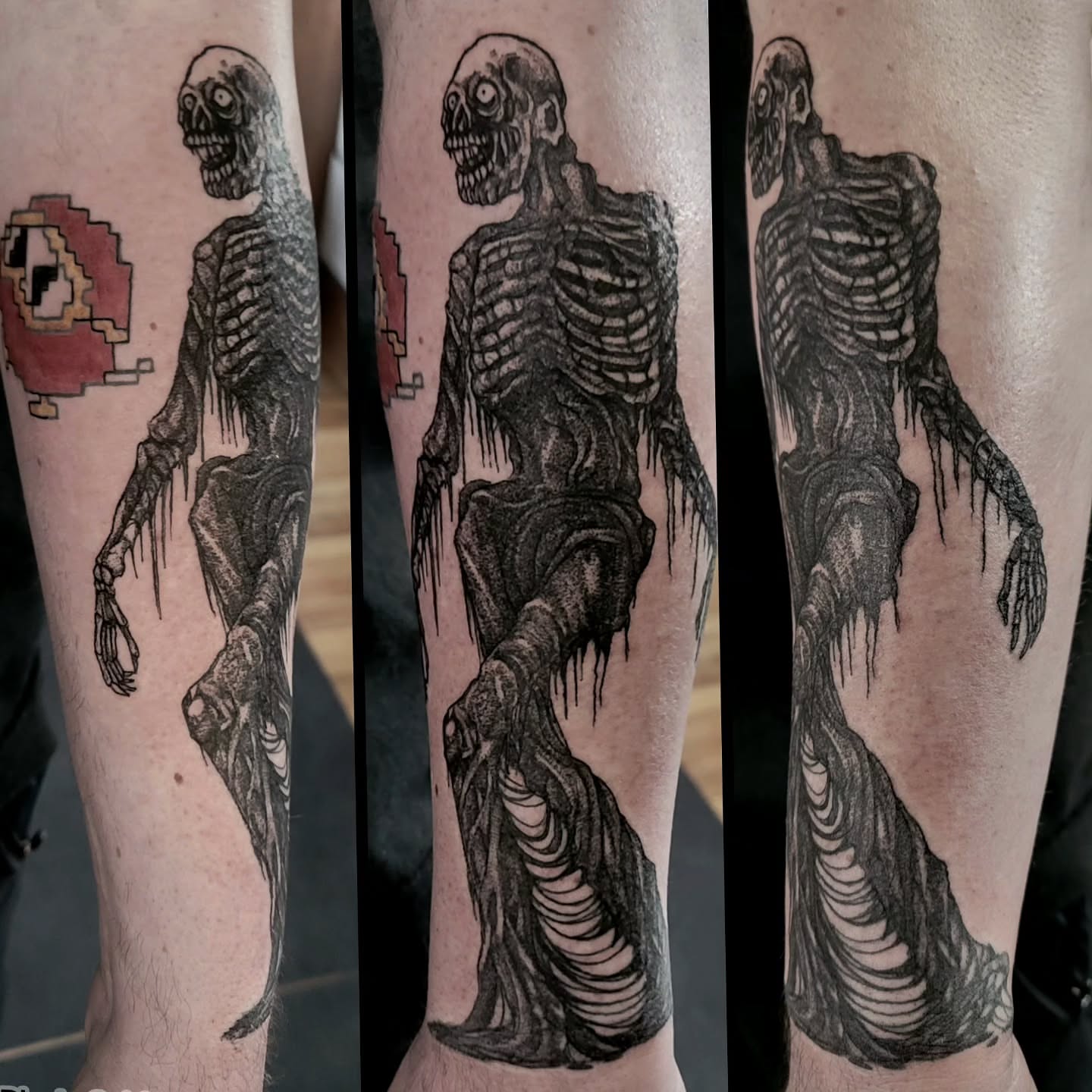 Skeleton realism tattoo on the forearm by brockton a f 💀