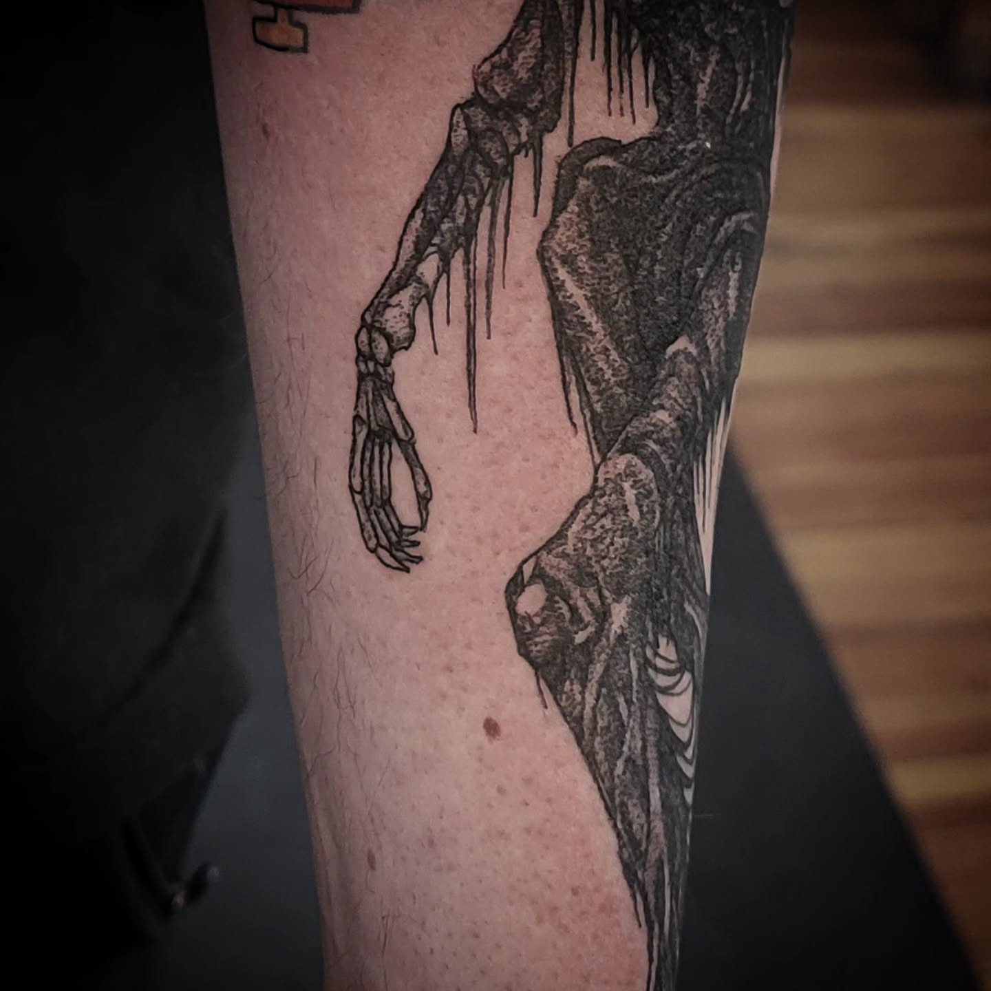 Skeleton realism tattoo on the forearm by brockton a f 💀