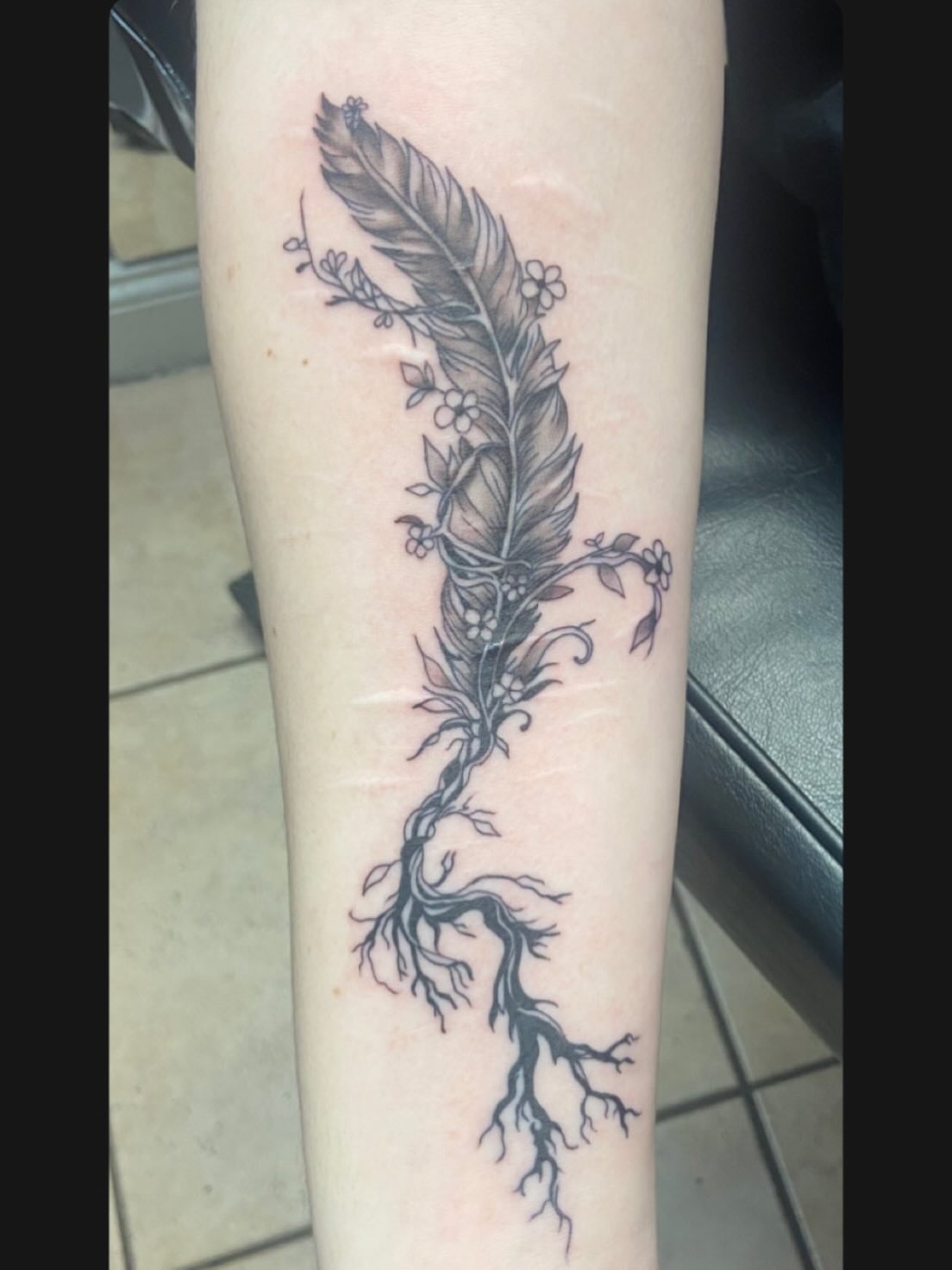 Tattoo by @tattooerin — black_and_grey