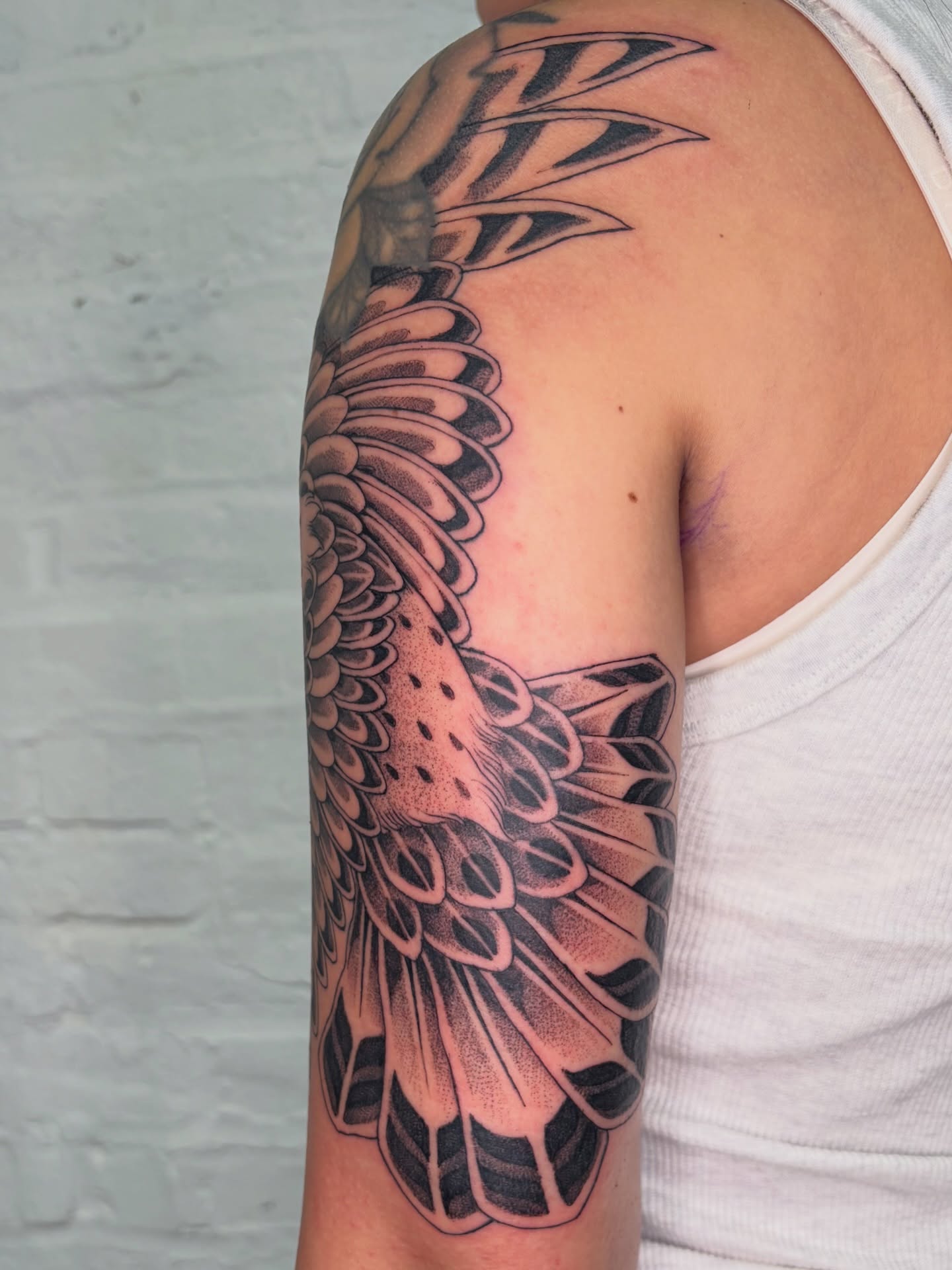 Tattoo by @collie_tattoos — dotwork, black_and_grey