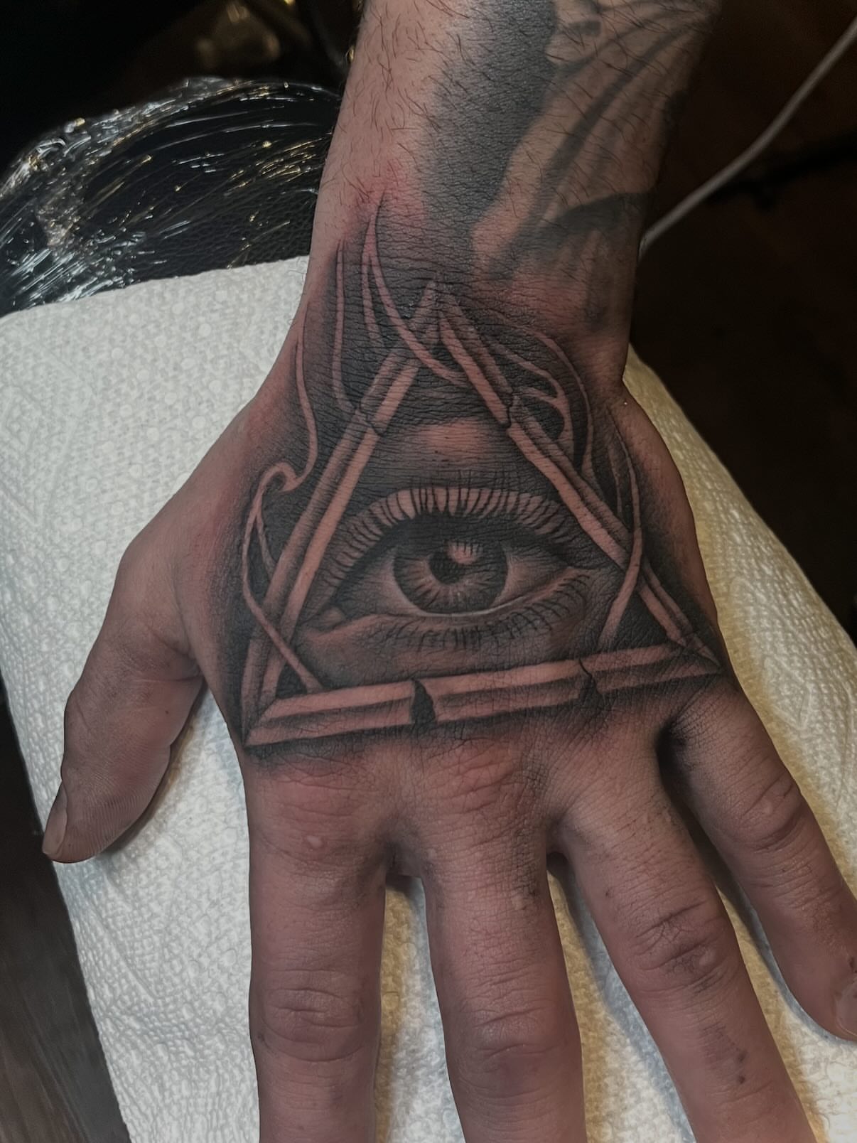 Tattoo by @a5ink — black_and_grey, geometric