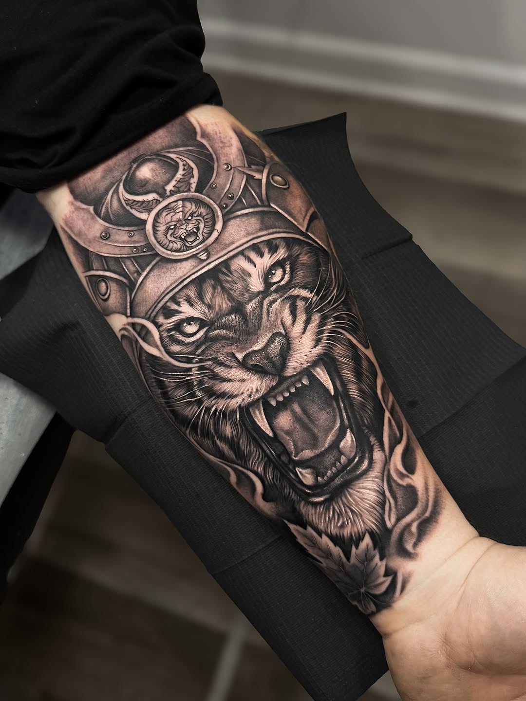 Tattoo by @rinktattoos — realism, black_and_grey
