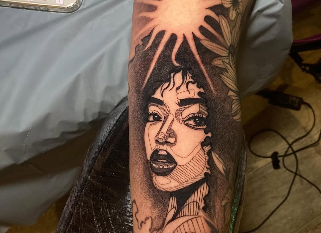 Tattoo by @rizzie_tat2 — fine_line, black_and_grey
