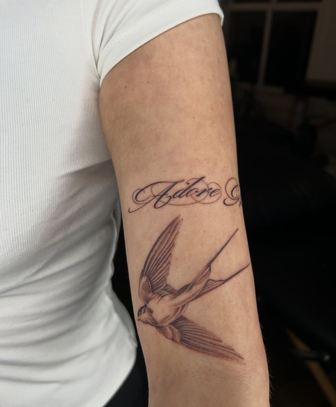 Tattoo by @tesnusa — fine_line, lettering_script