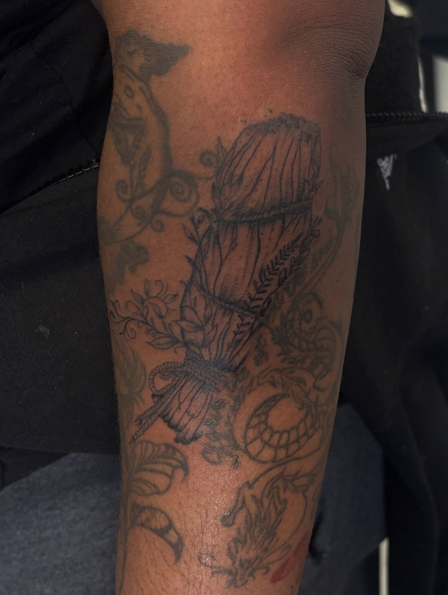 Tattoo by @skorpioink — black_and_grey