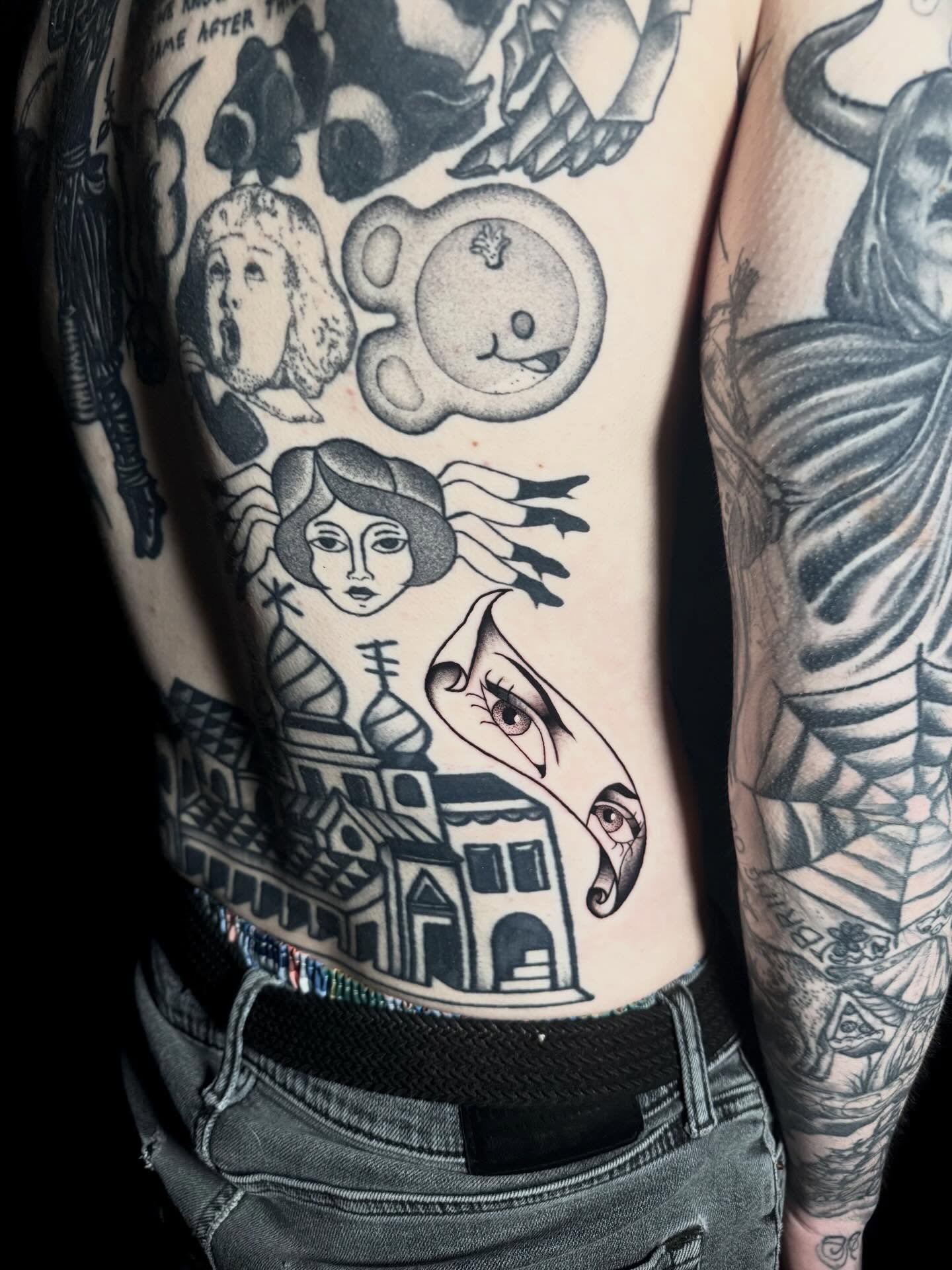 Tattoo by @_artattoos — black_and_grey, surrealism