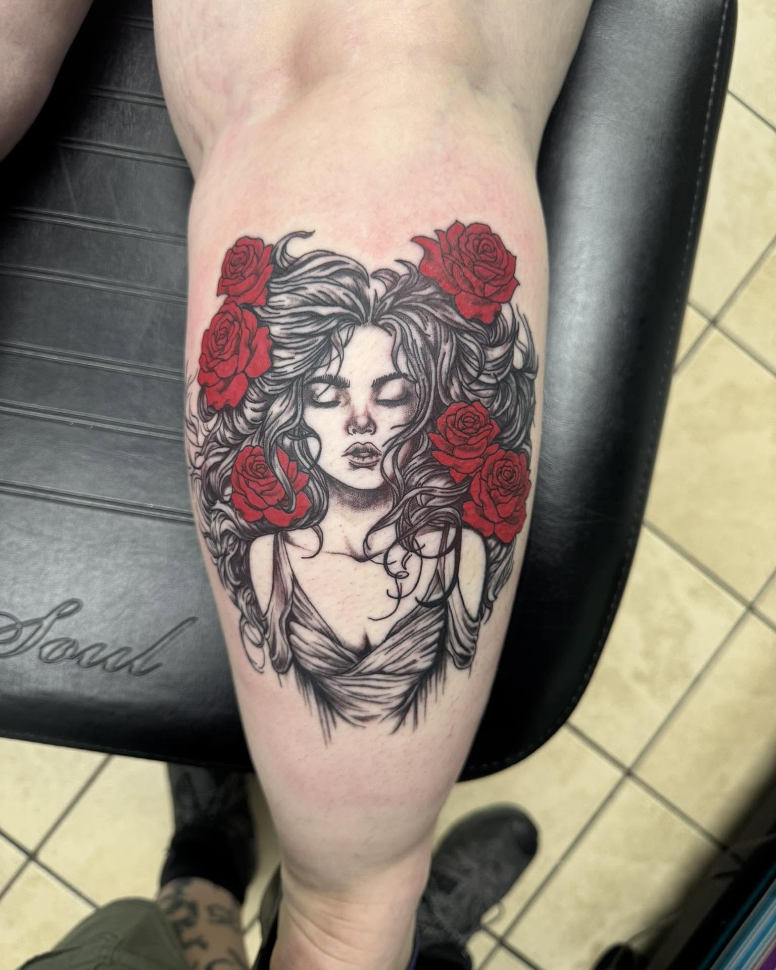 Tattoo by @grenuxzilla — black_and_grey, realism