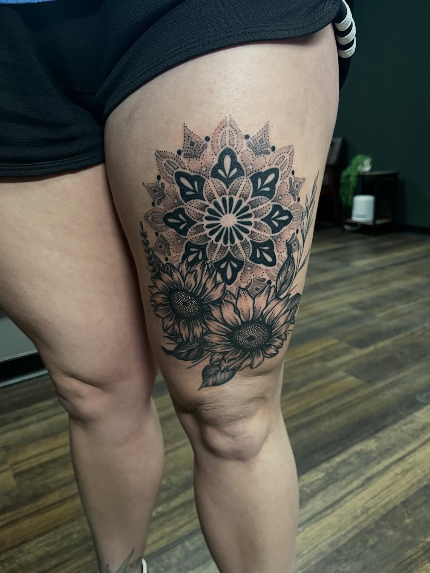 Tattoo by @autumnrosetattoos — dotwork, geometric
