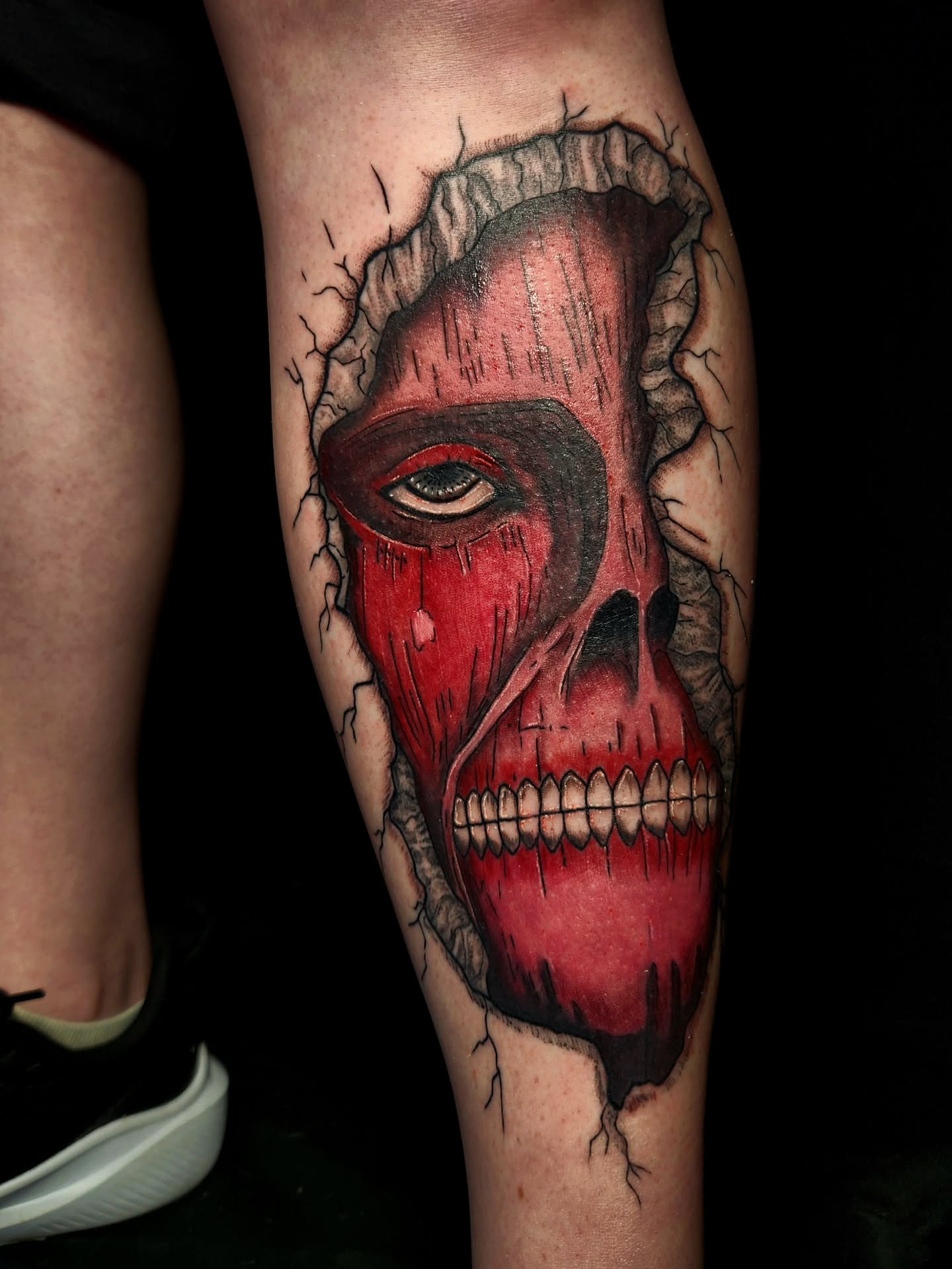 Skull dark realism tattoo on the forearm by Ashly Renee