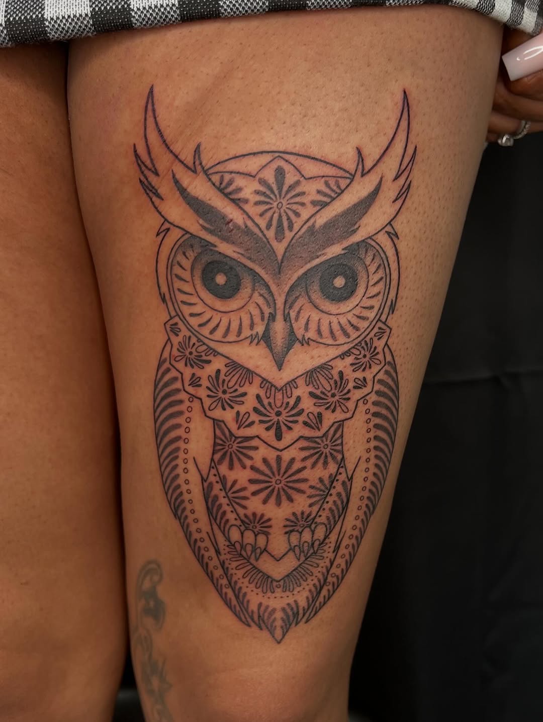 Tattoo by @elizagreed — black_and_grey, ornamental