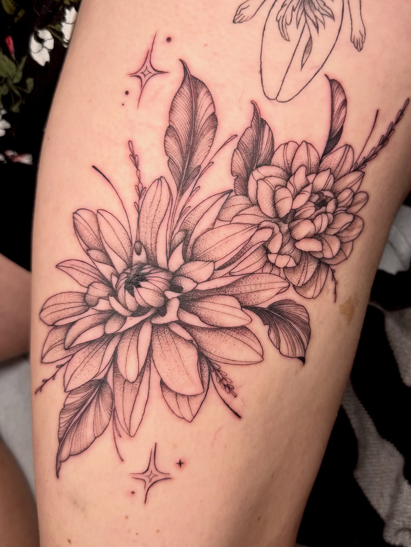 Tattoo by @shaypokes — dotwork, black_and_grey