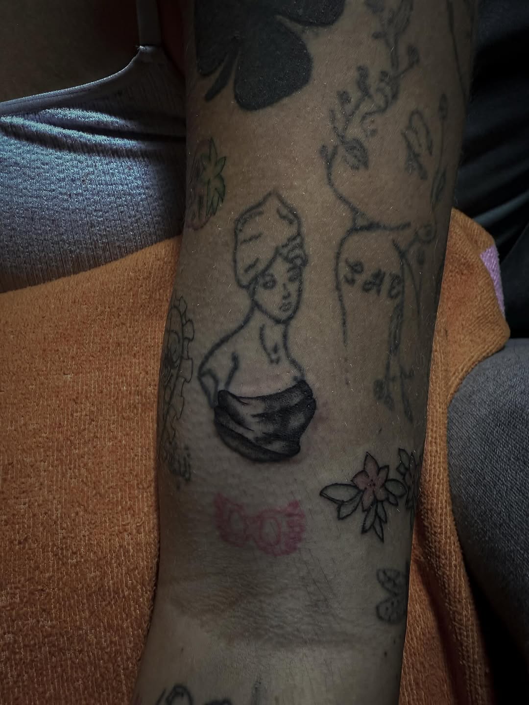 Woman with towel on head tattoo on the forearm by ☆ ciara ☆