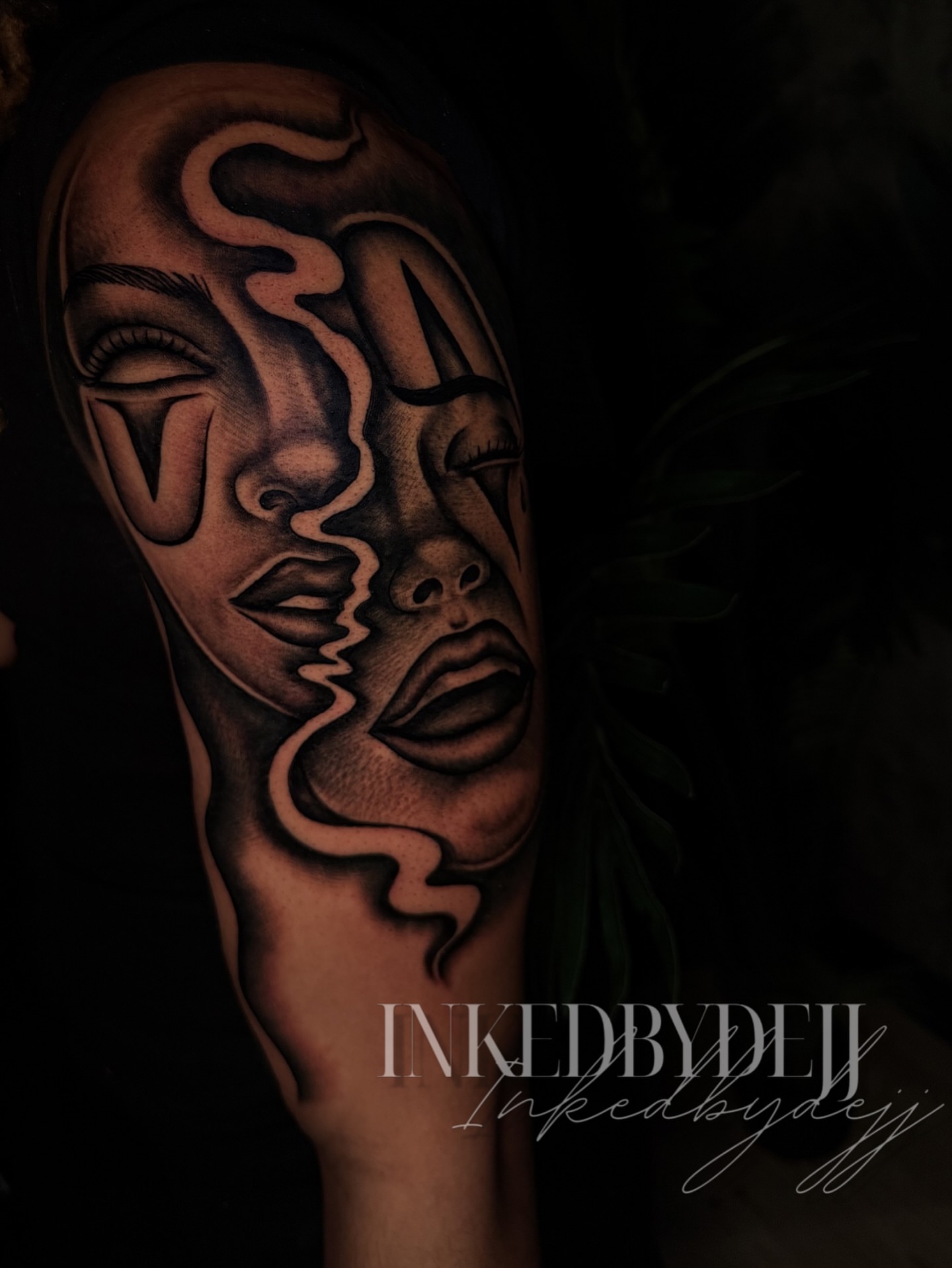 Tattoo by @inkedbydejj — black_and_grey