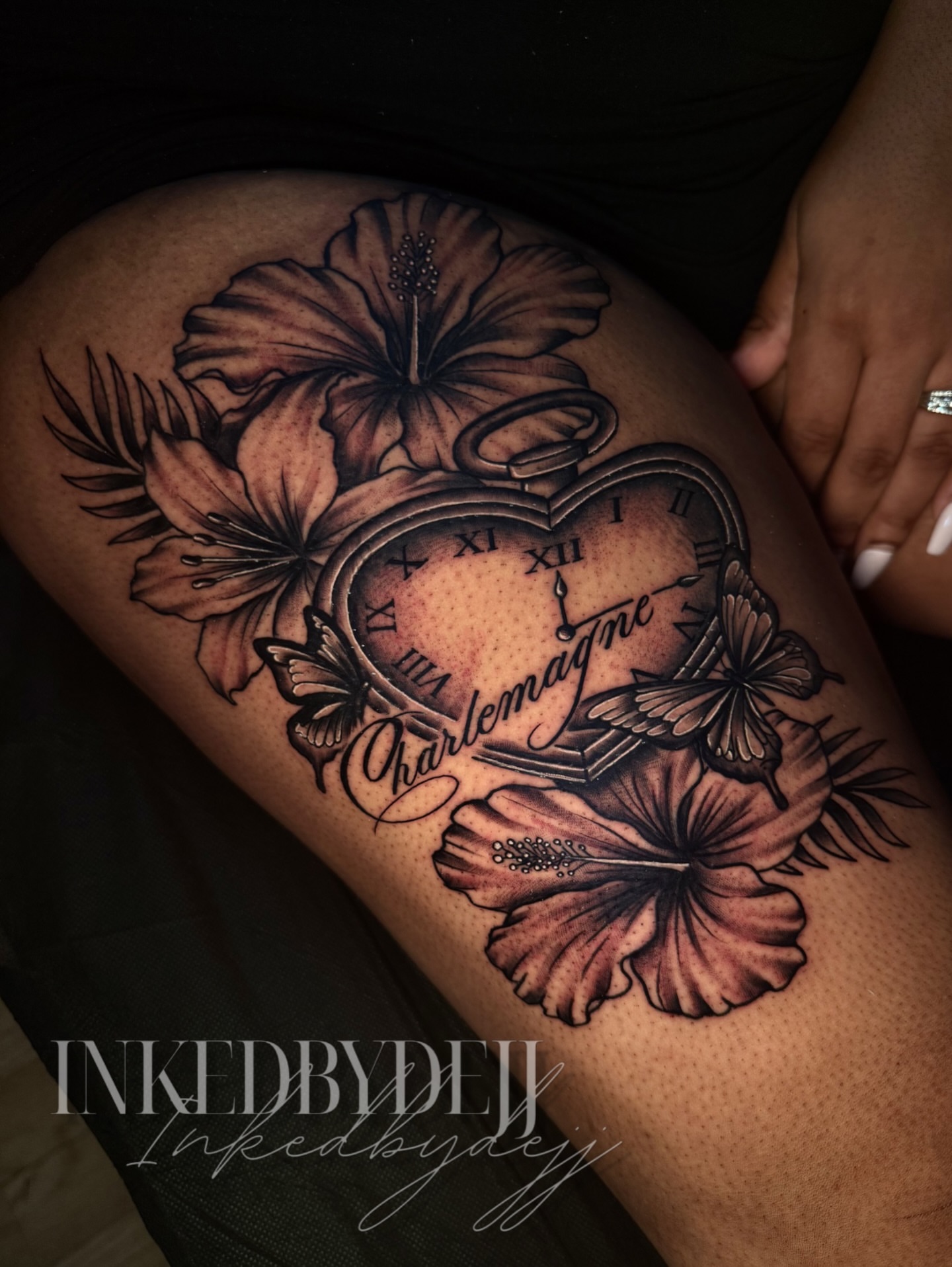 Tattoo by @inkedbydejj — black_and_grey, realism