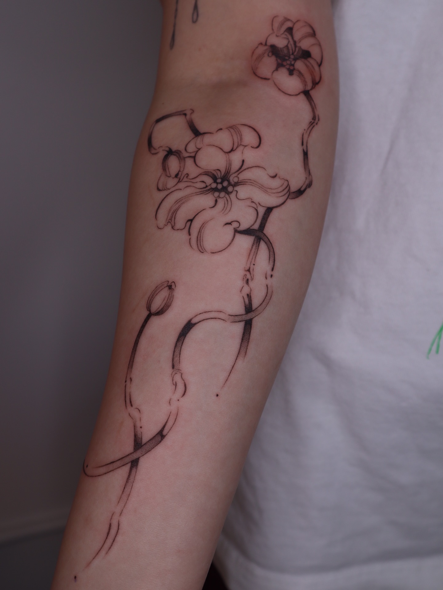 Tattoo by @maid.of.flowers — black_and_grey