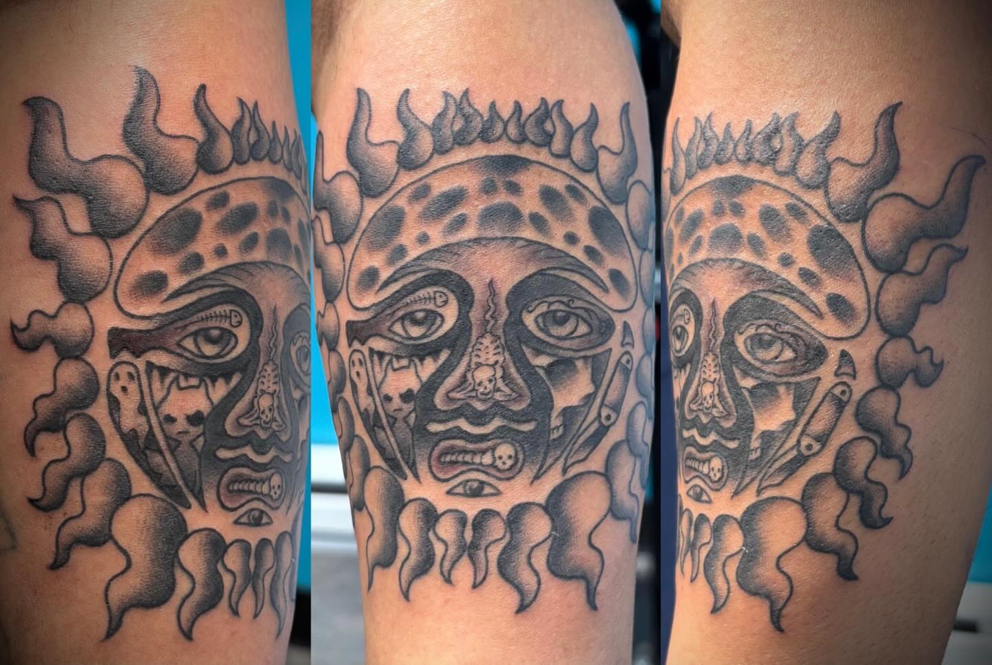 Tattoo by @hardcorn77 — black_and_grey