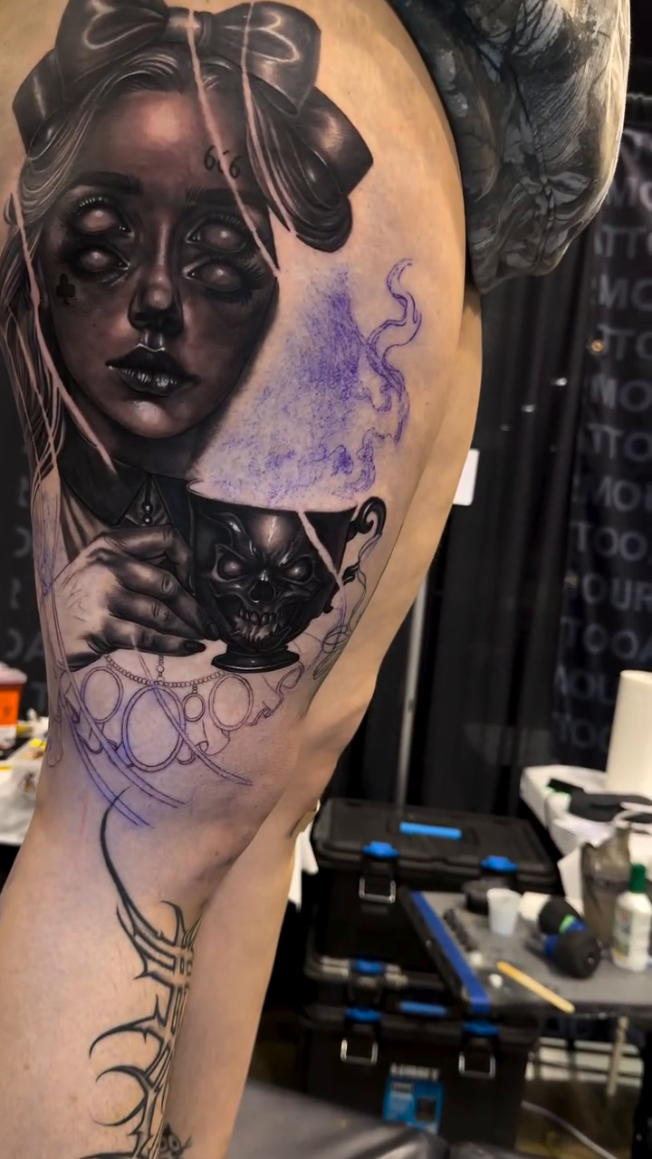 Tattoo by @jovastattoo โ dark_realism, black_and_grey