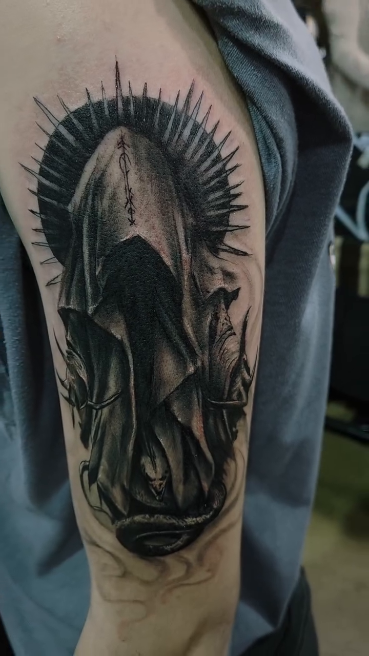 Tattoo by @sarck_hardlifestyle β dark_realism, black_and_grey