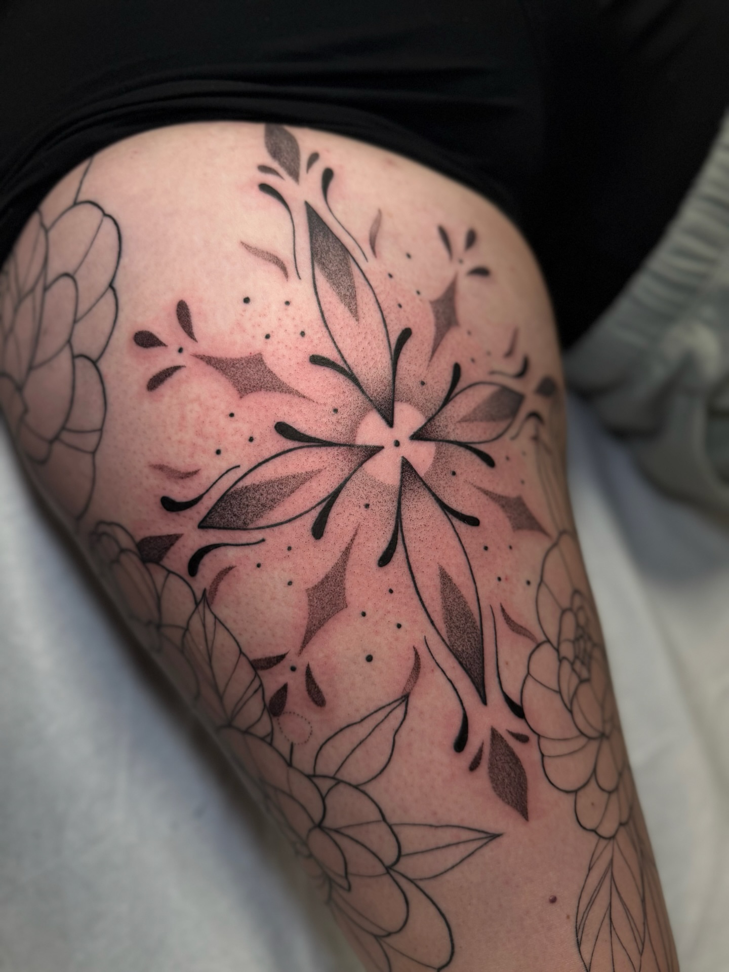 Tattoo by @copaceticink — dotwork, black_and_grey