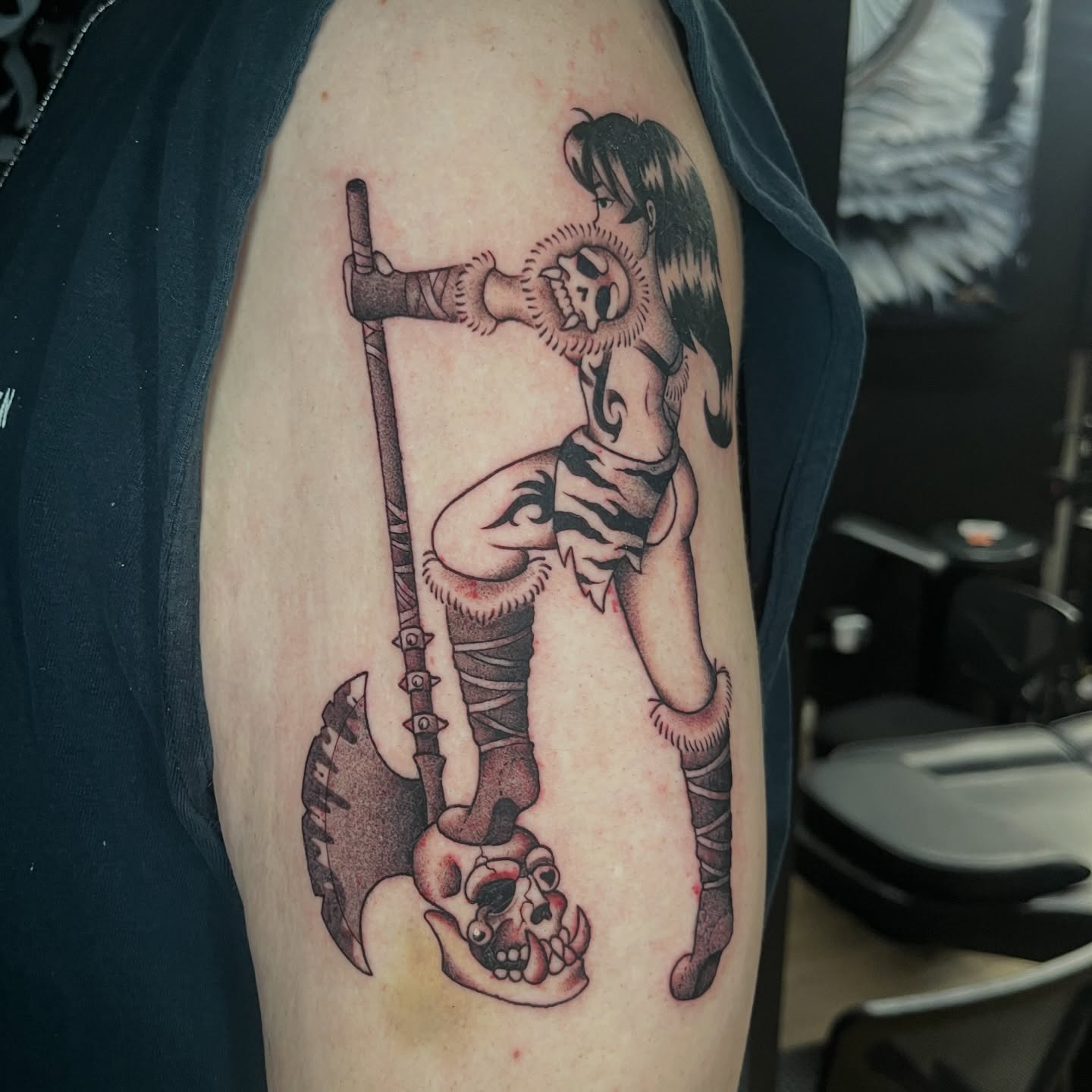 Tattoo by @vapidstar — anime, dotwork