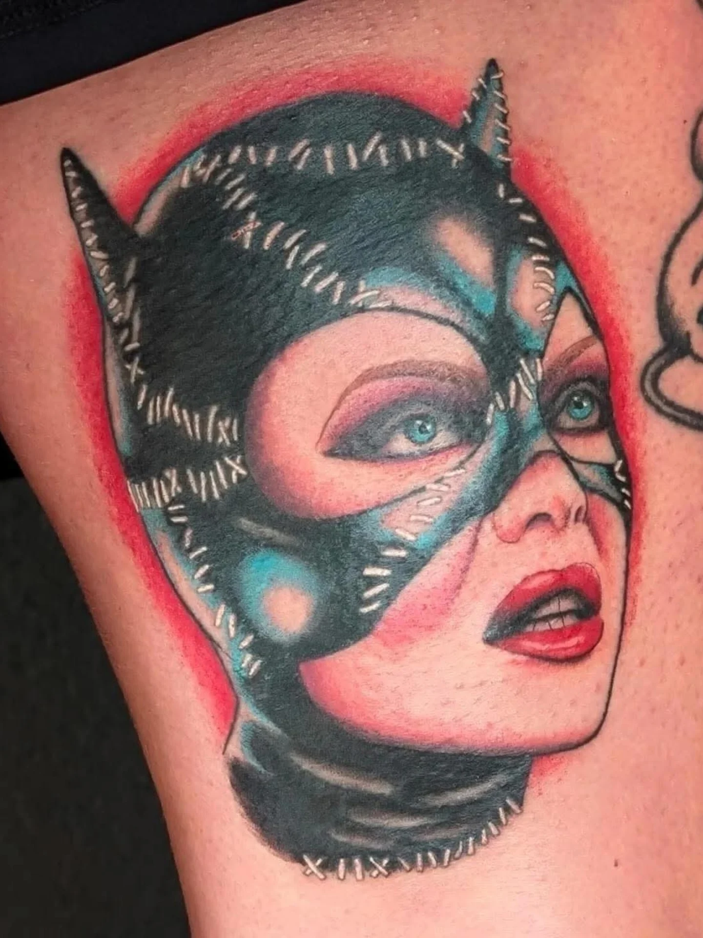 Catwoman American traditional tattoo on the thigh by π²π°πket