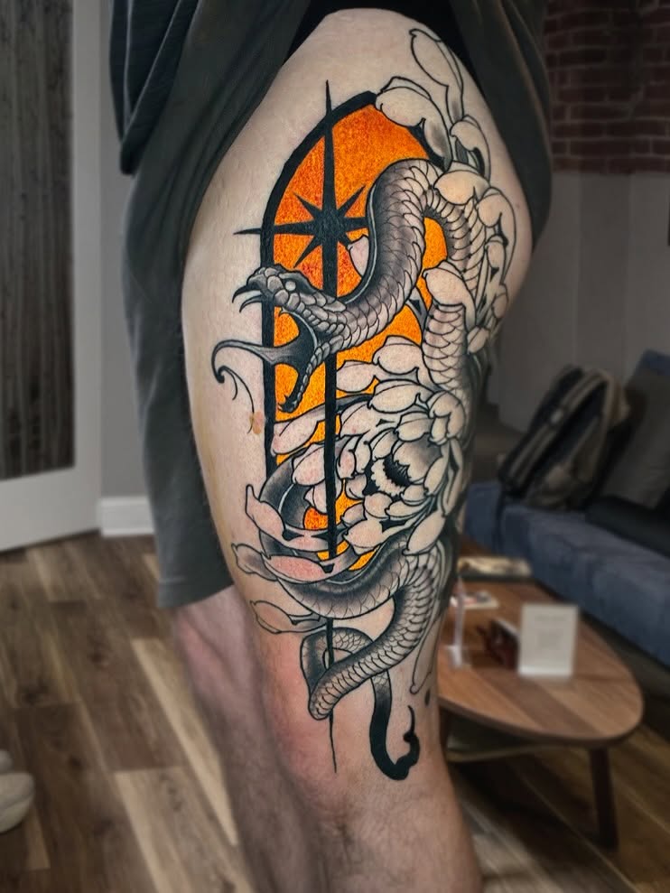 Tattoo by @heavyhandles — american_traditional, black_and_grey